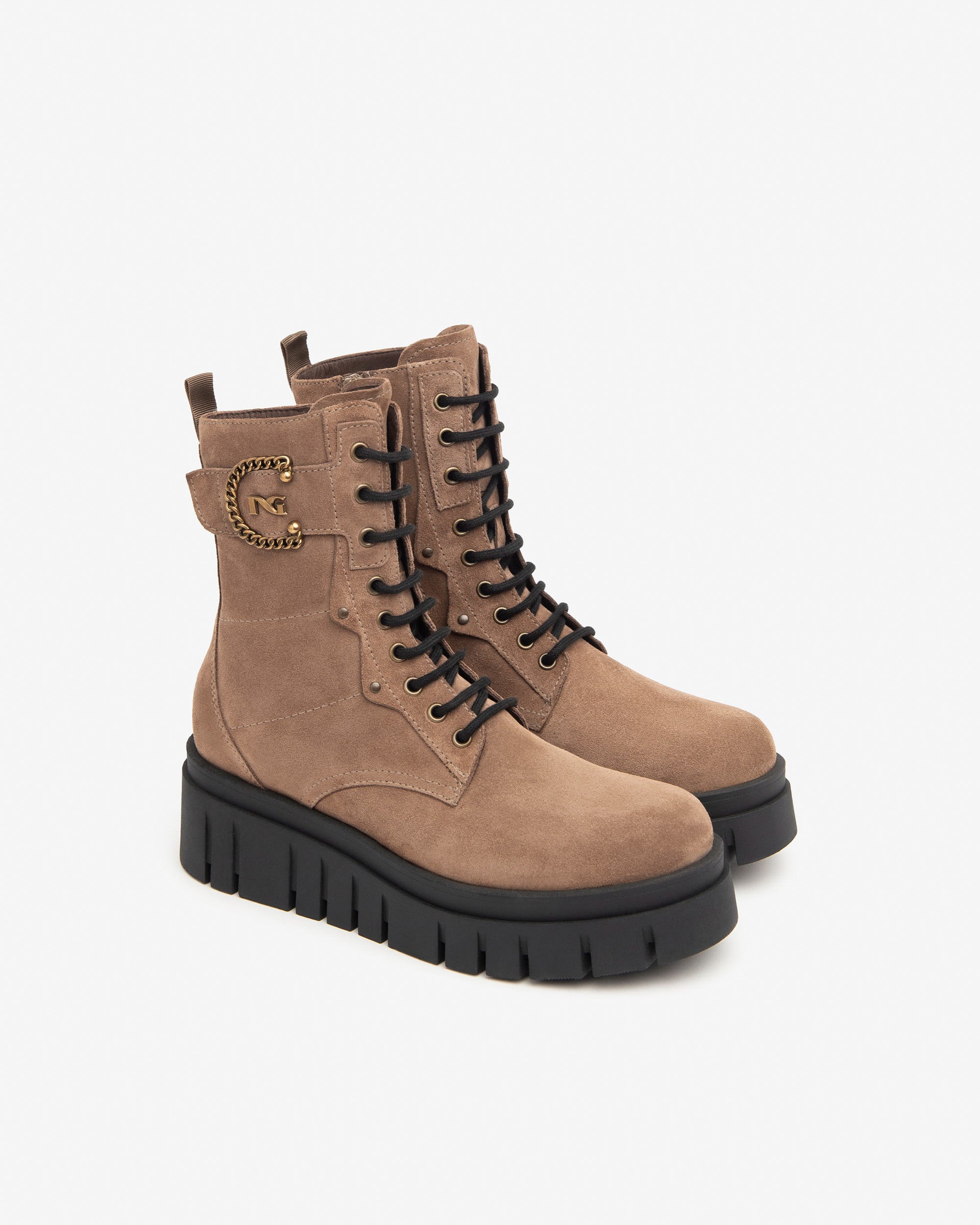 NeroGiardini Bottines Motardes Femme Cuir Velours