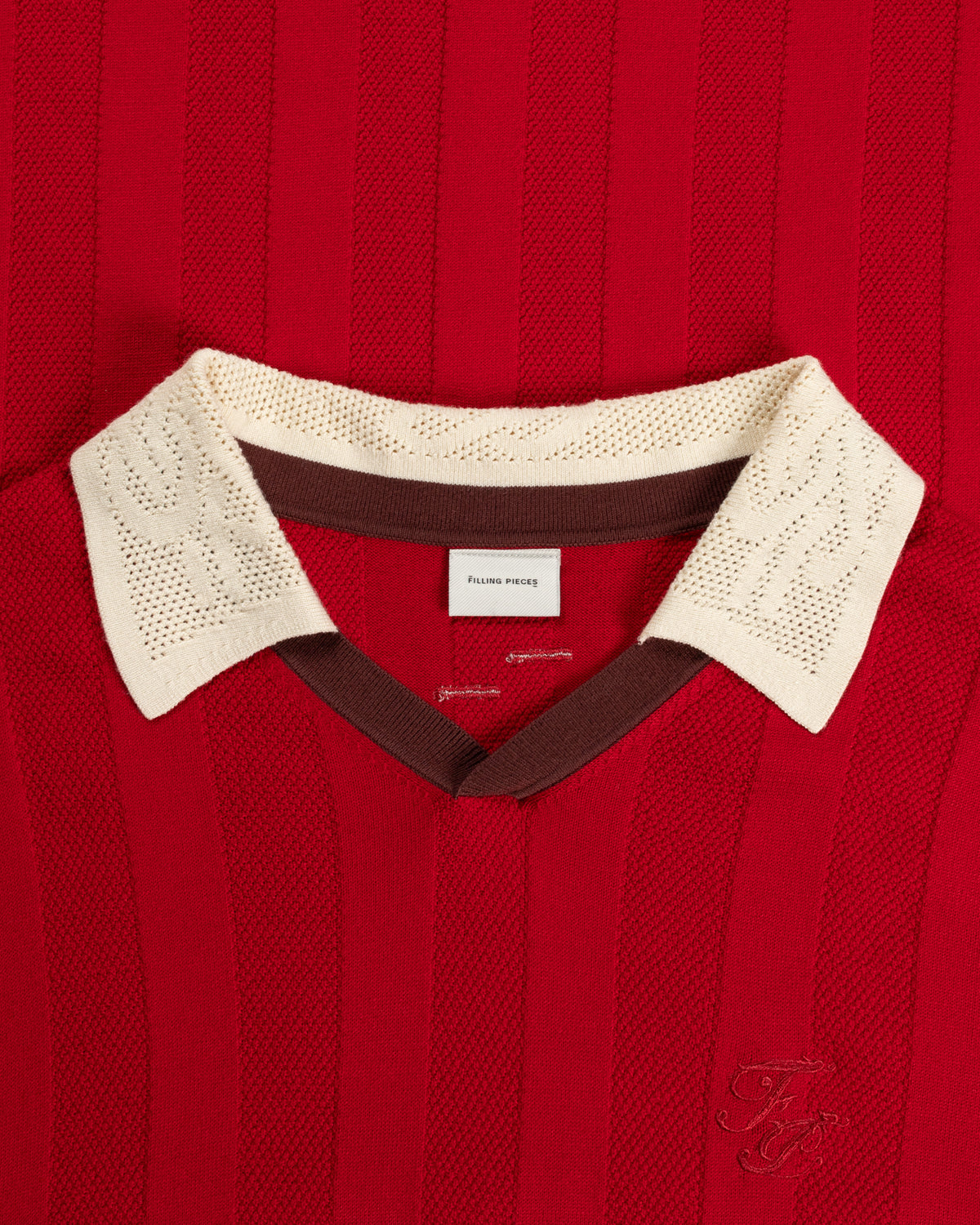 Filling Pieces Knit Football Jersey maillot rouge scarlet