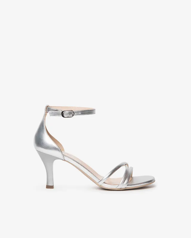 NeroGiardini Sandales Femme Cuir Lamé Talon 7,5 cm