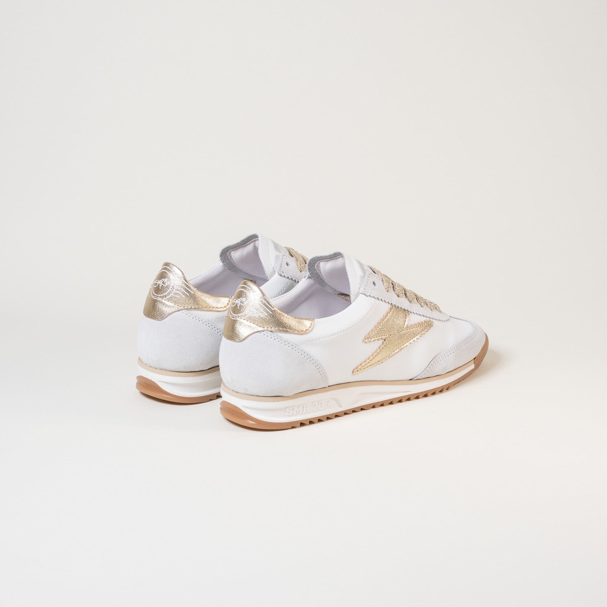 SMR Joyce E314 Baskets Blanc Or Cuir