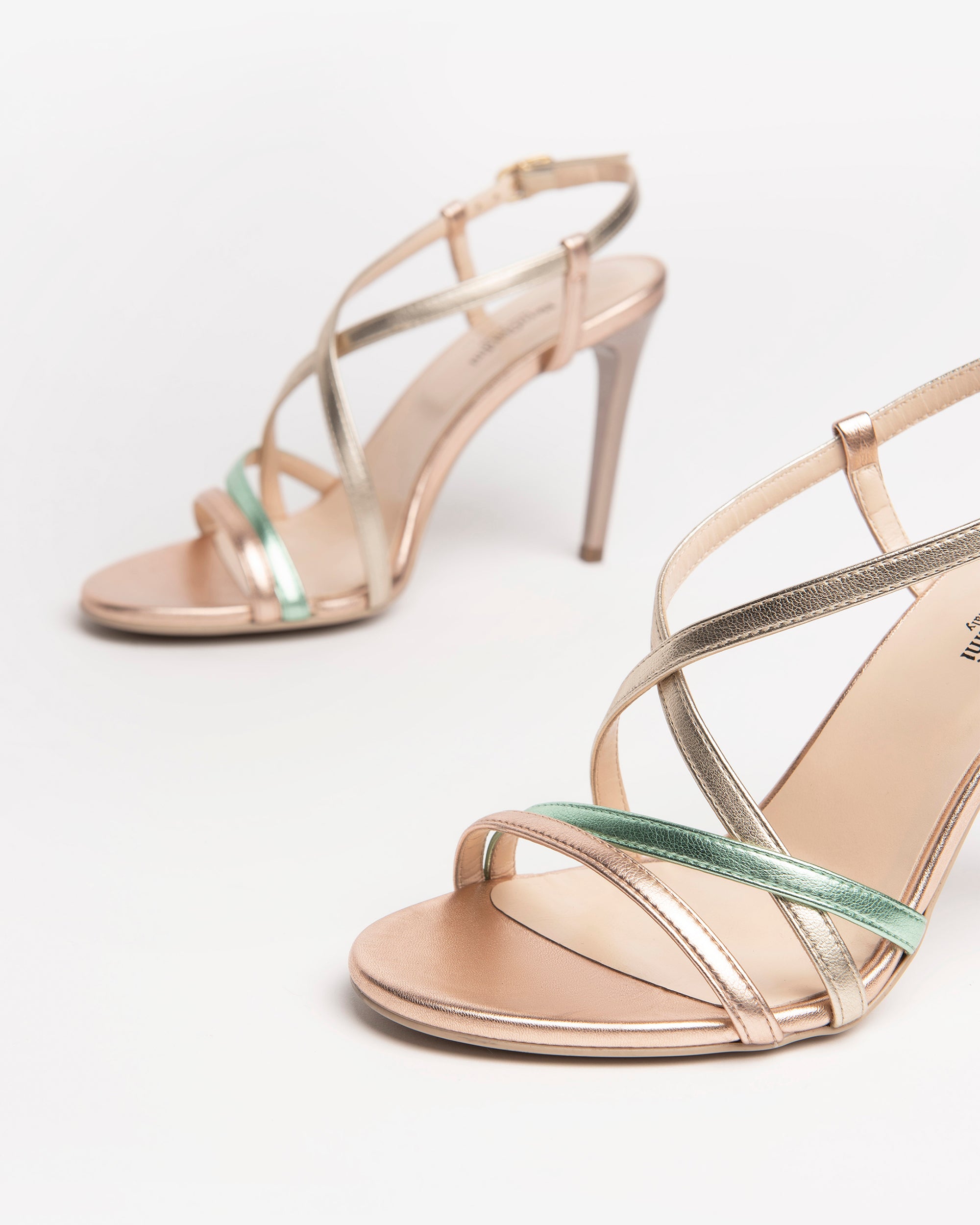 NeroGiardini Sandales Femme Cuir talon 9,5 cm lamé