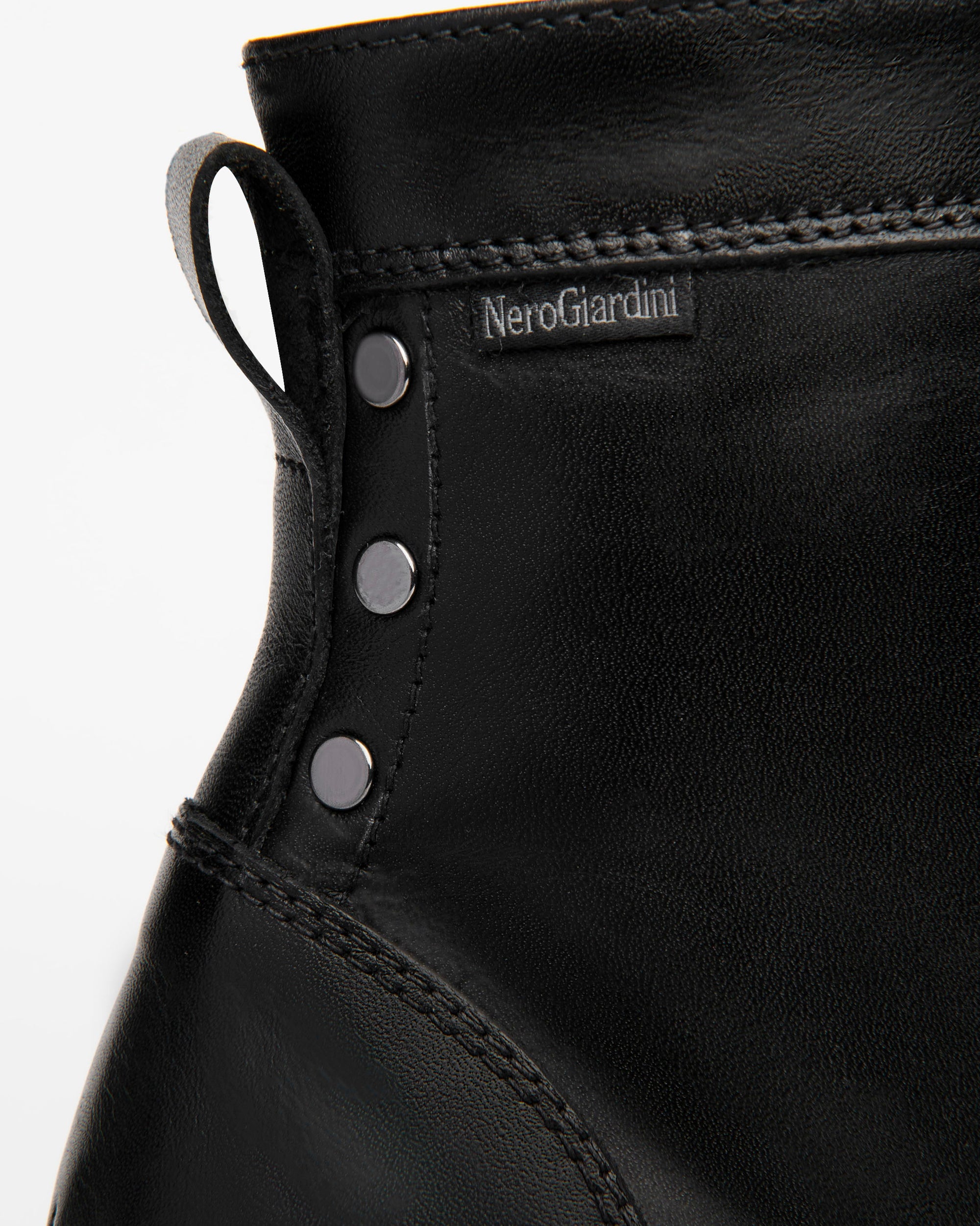 NeroGiardini Bottines Femme en Cuir Boots lacets talon 9 cm