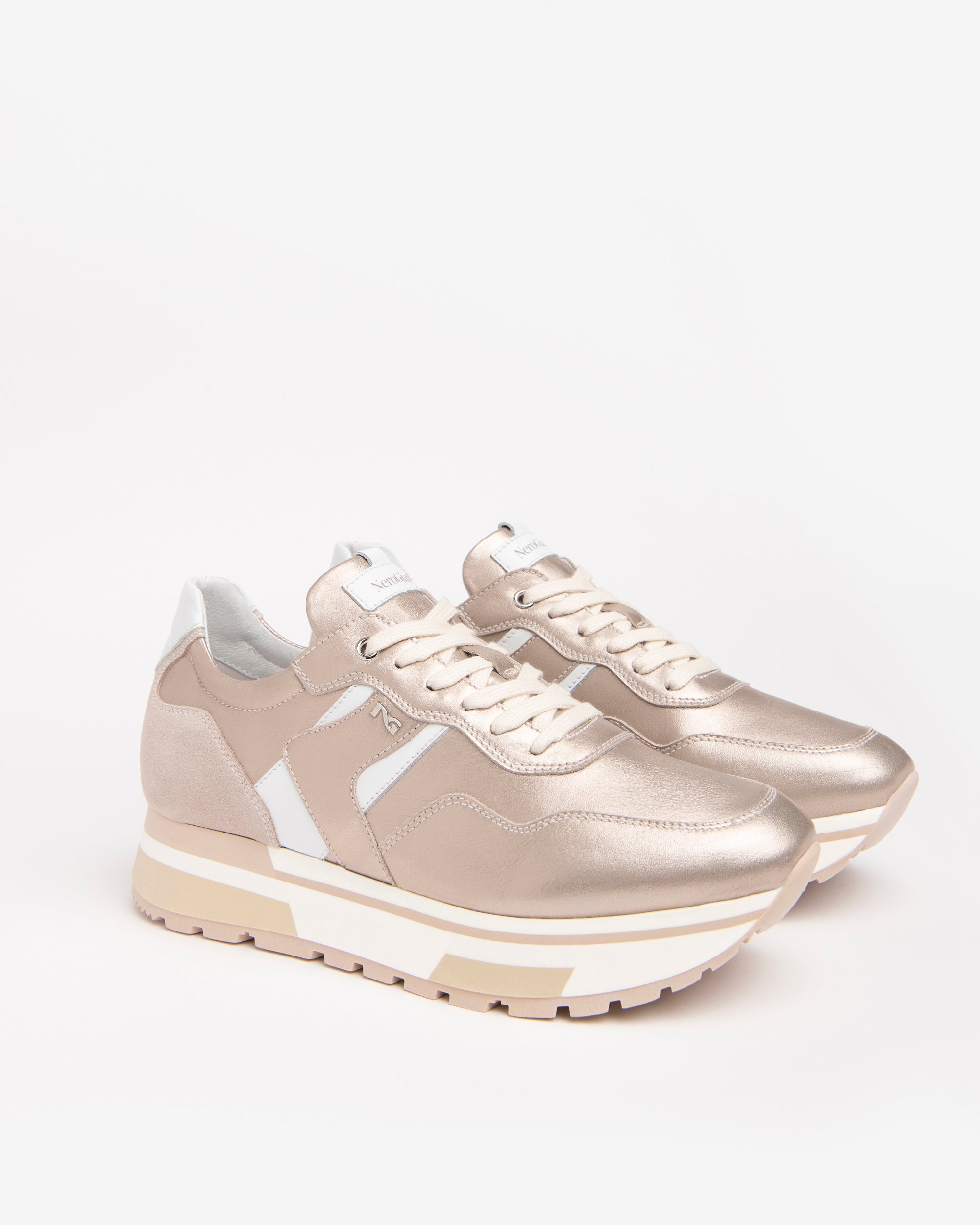 NeroGiardini Sneakers cuir femme daim semelle 4cm