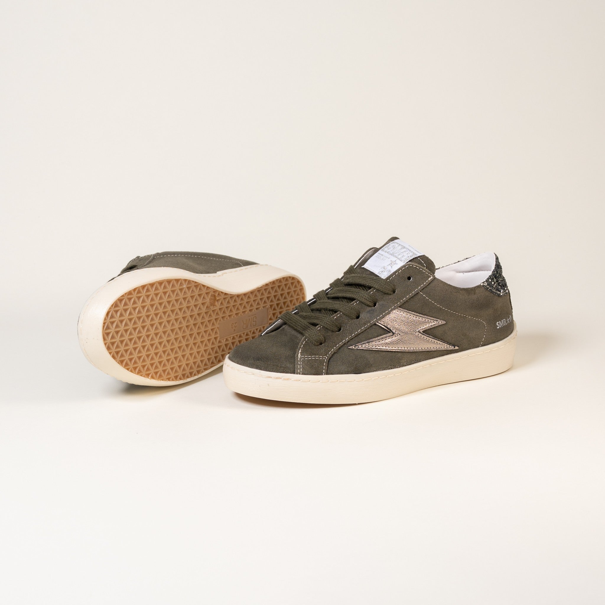 Semerdjian Maya E168 baskets kaki champagne cuir