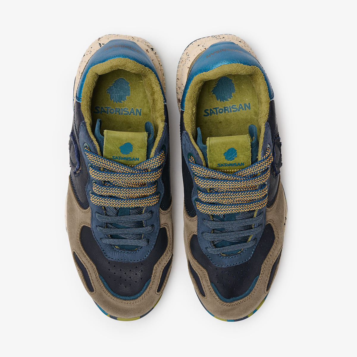 Satorisan Chacrona Pull Up baskets cuir bleu navy