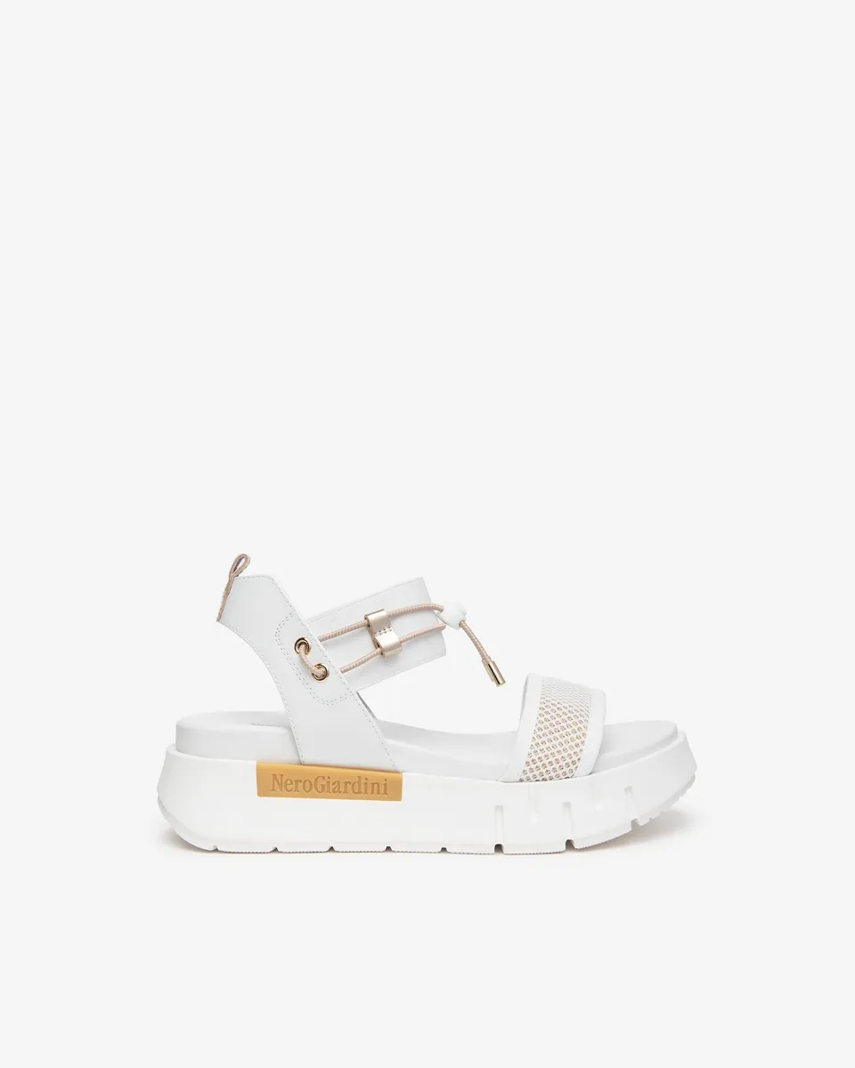 NeroGiardini Sandales Cuir Toile Femme Plateforme