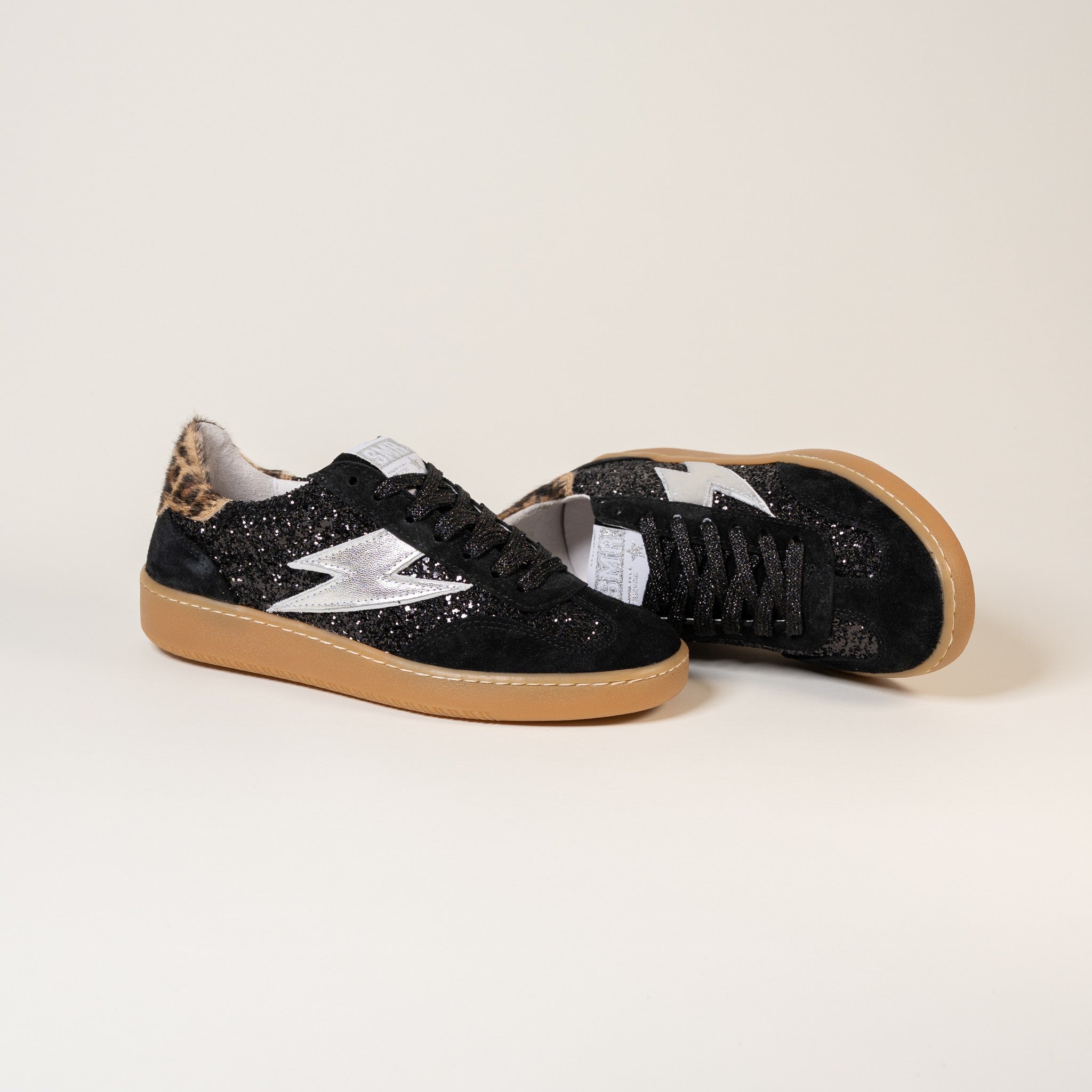 SMR Lee E470 baskets noir taille 38 léopard argent
