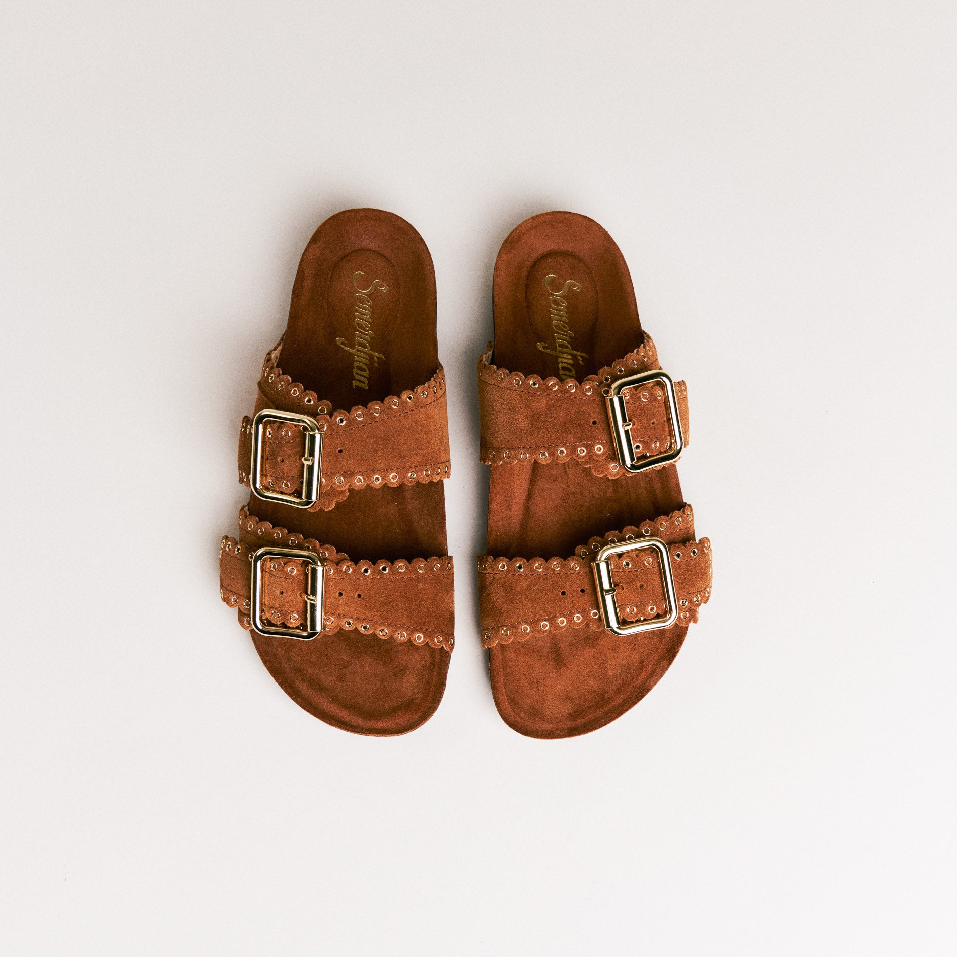 SMR Arianna mules cuir cognac marron