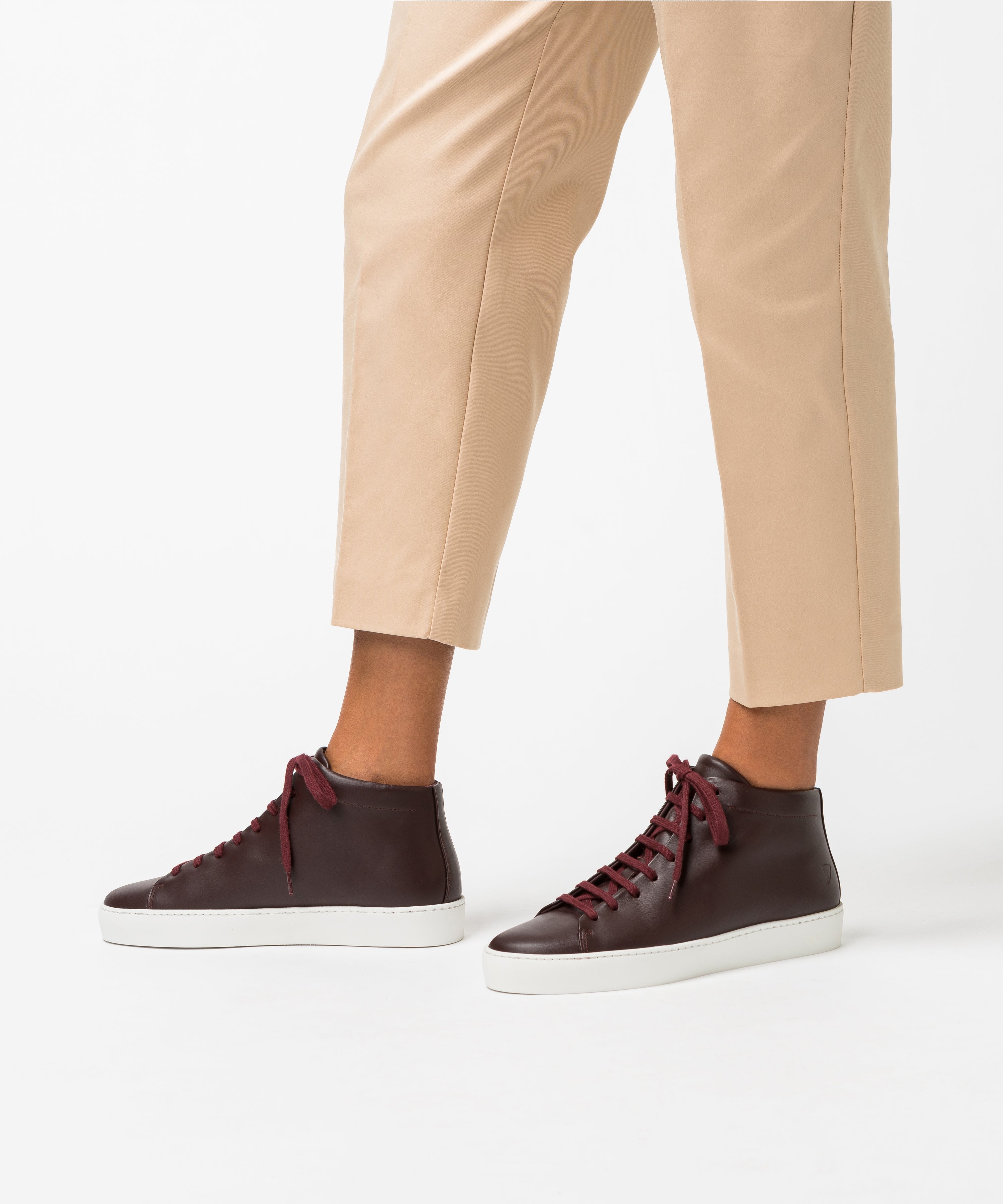 JAK Royal Hi Sneakers Montantes Cuir Bordeaux Vino