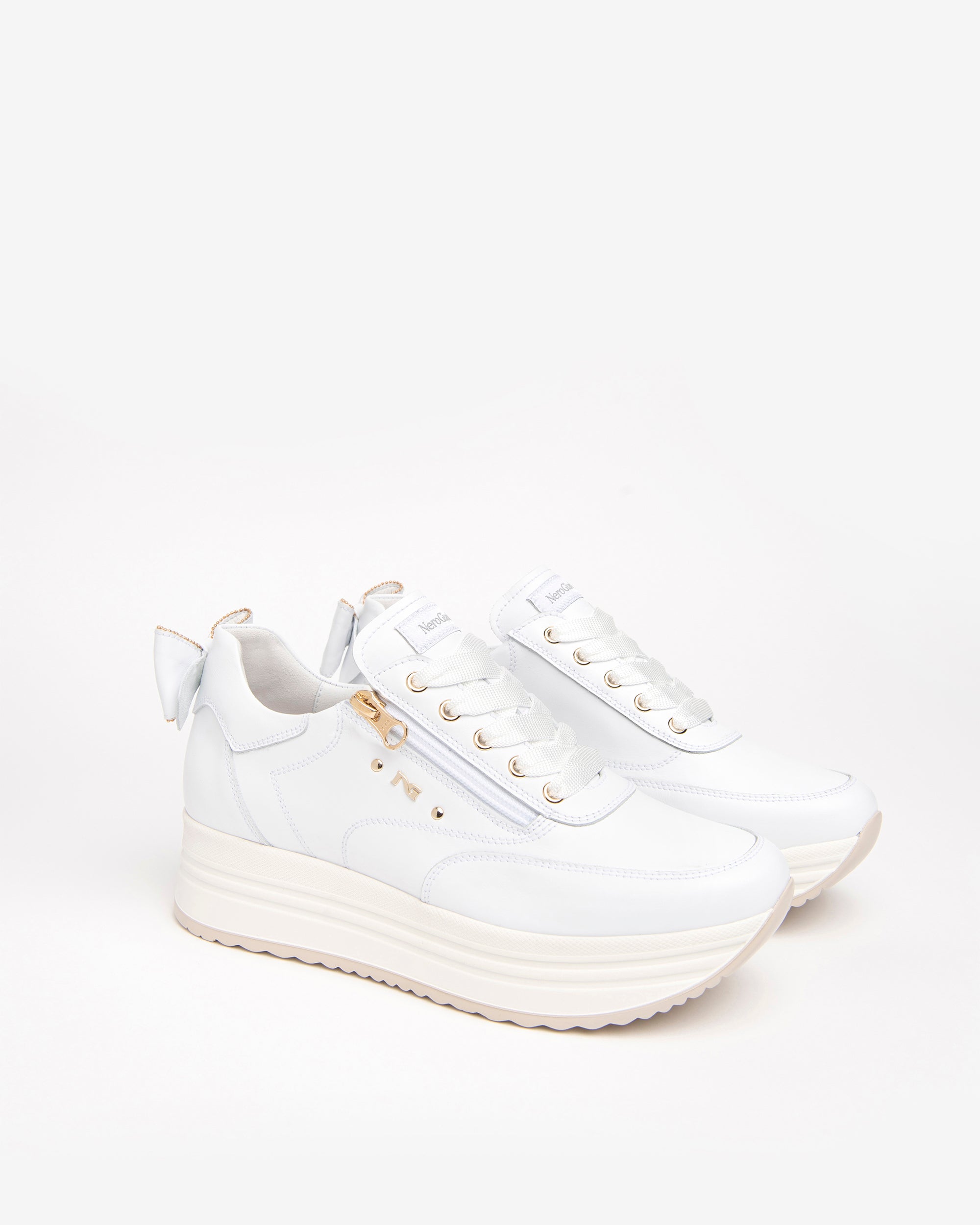 NeroGiardini Sneakers Femme Cuir Nœud Plateforme 35-41