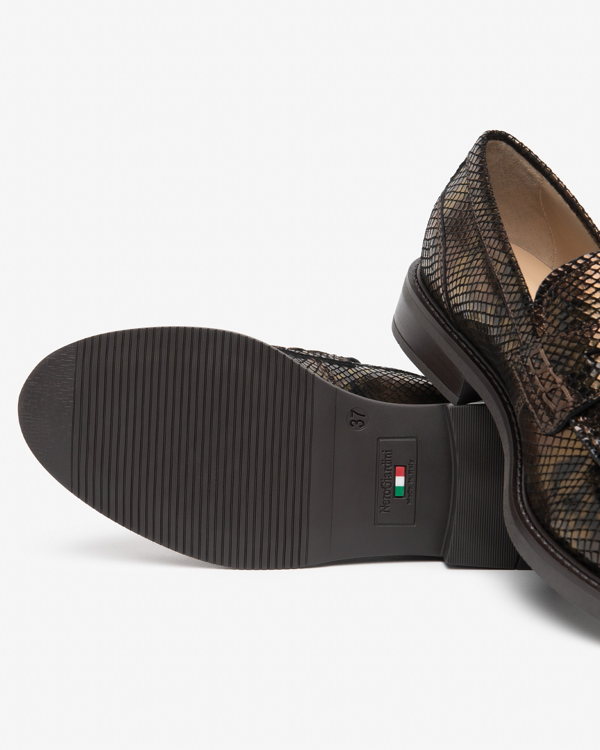 NeroGiardini Mocassins Femme Cuir Effet Python