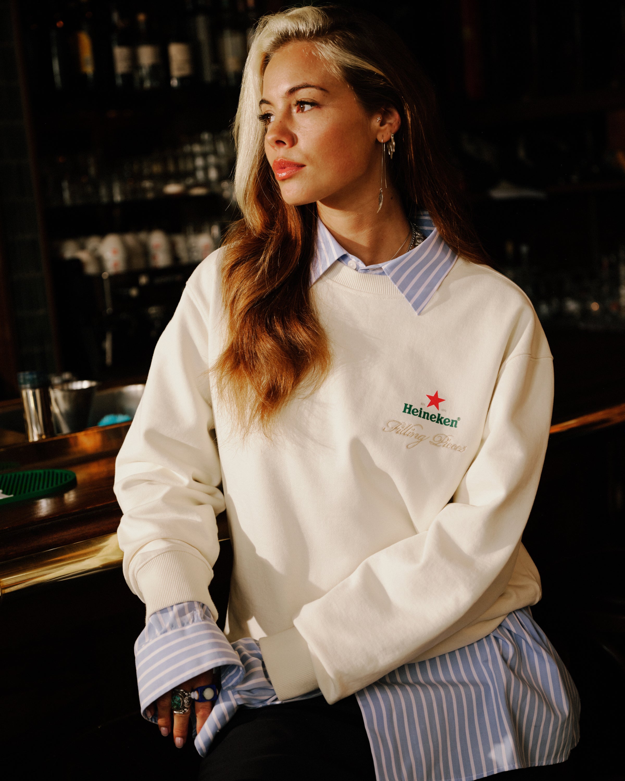 Filling Pieces Heineken Cafe sweat Antique White coton bio