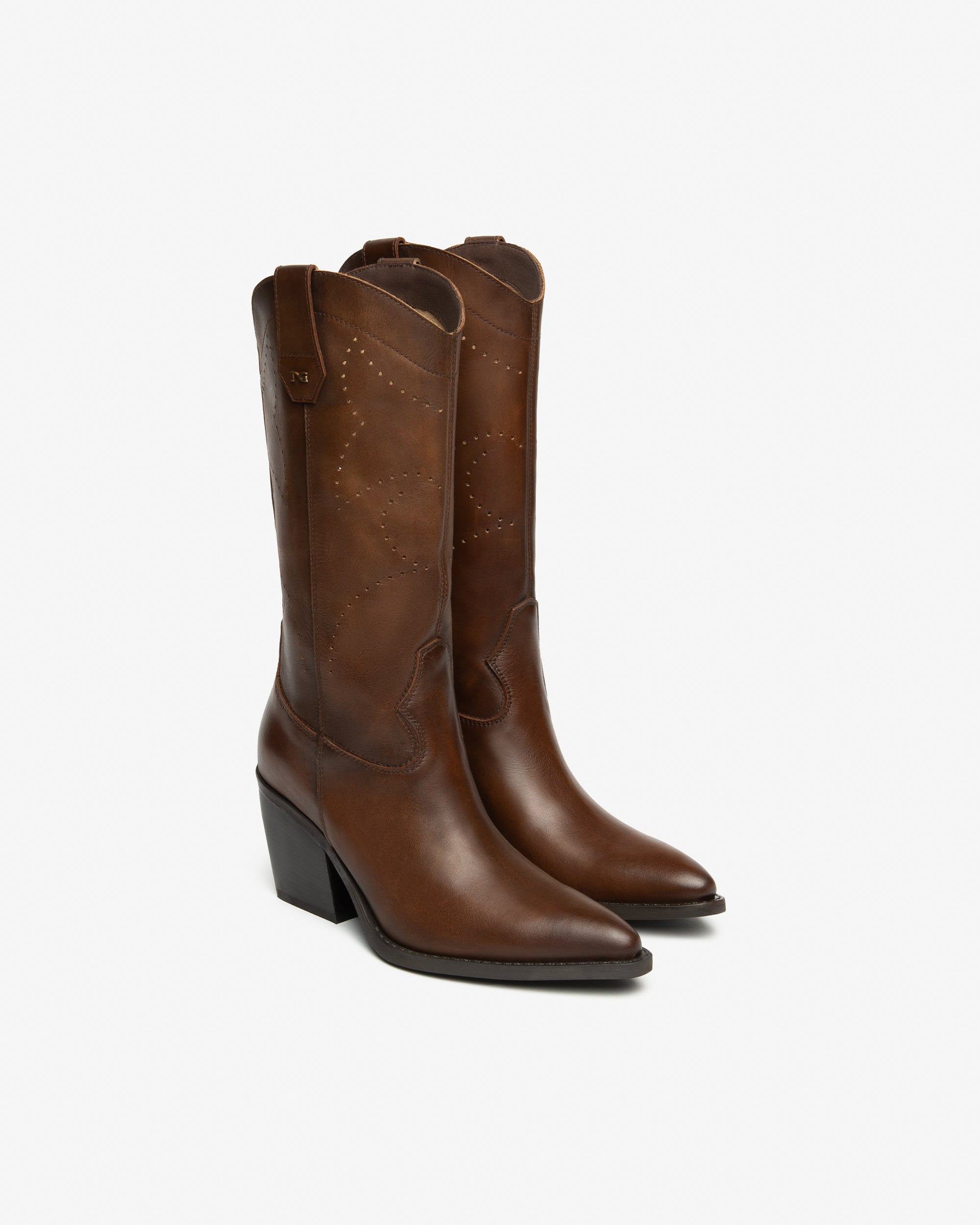 NeroGiardini Bottes bottes cuir femme western 75 mm