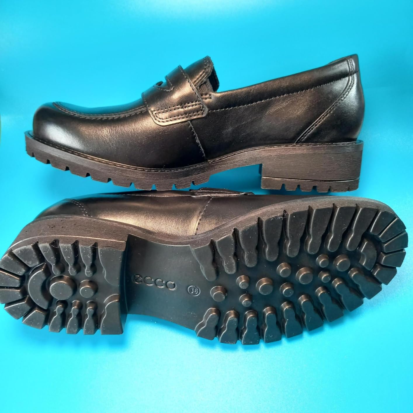 ECCO Elaina mocassin femme bleu marine élastique