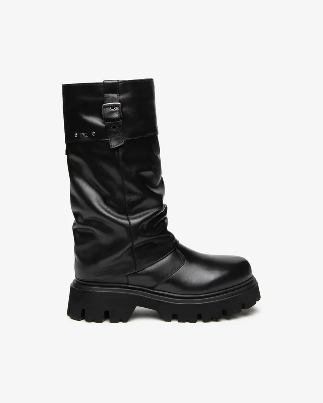 NeroGiardini Bottes biker femme cuir talon 55 mm 38