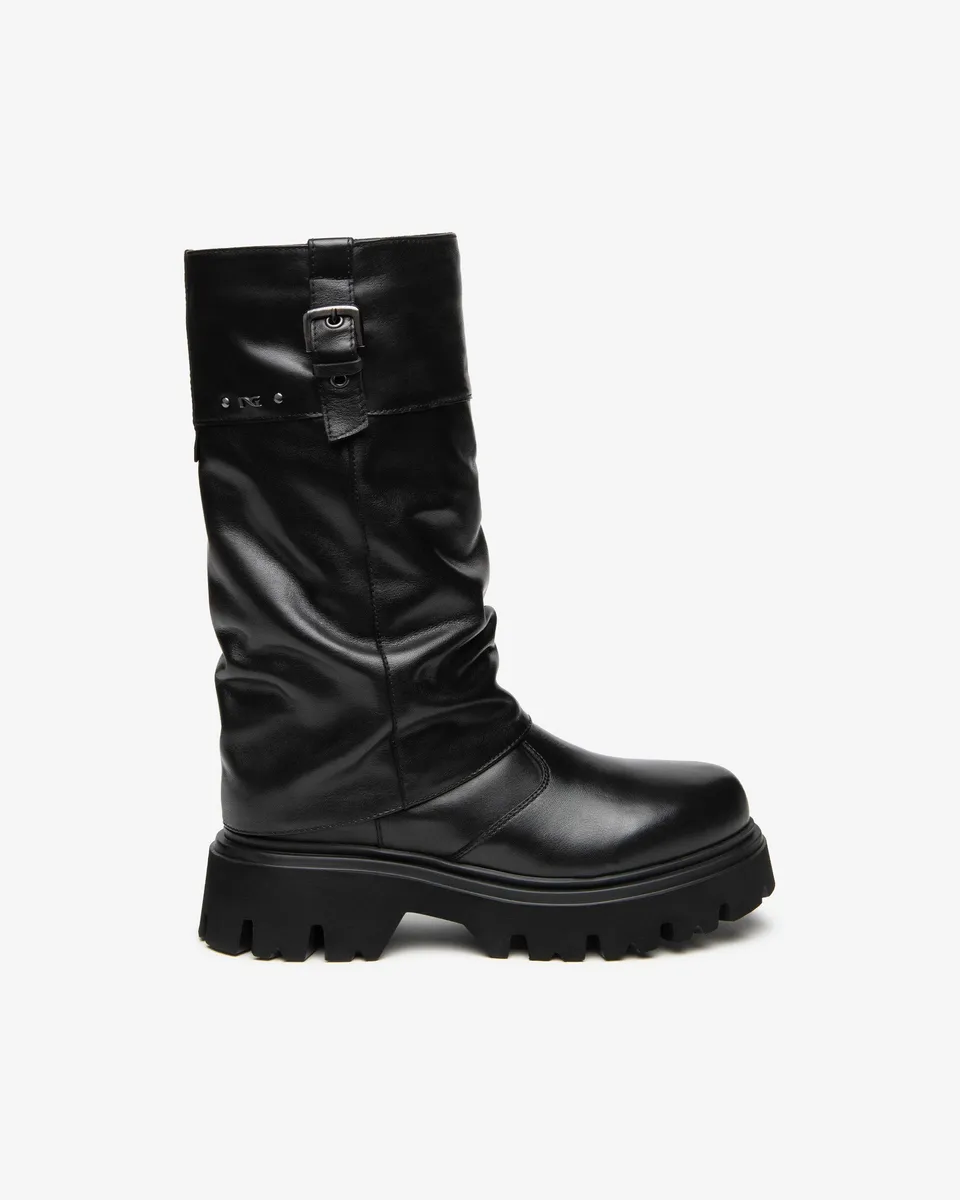 NeroGiardini Bottes biker femme cuir talon 55 mm 38