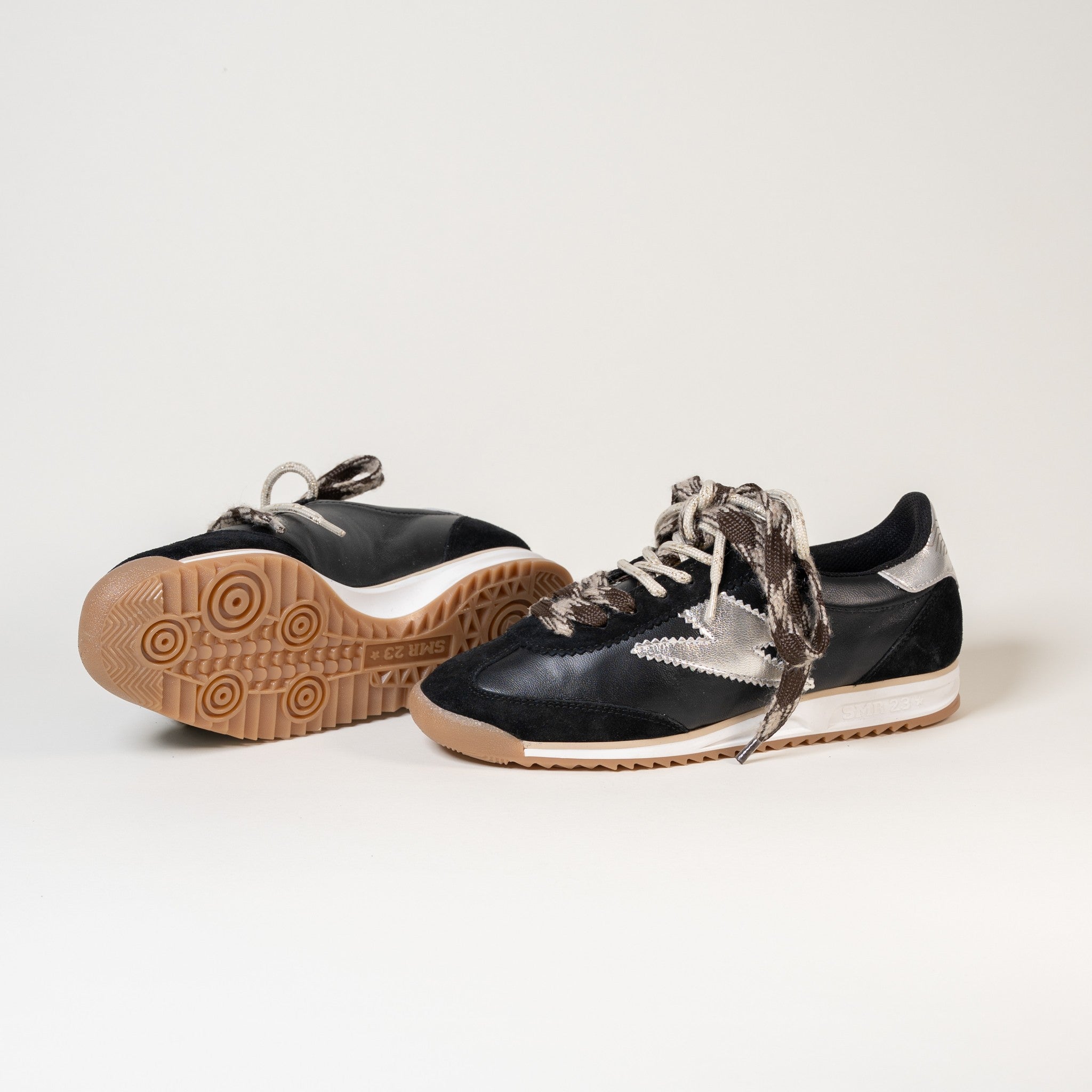 Semerdjian Joyce E322 baskets noir argent cuir