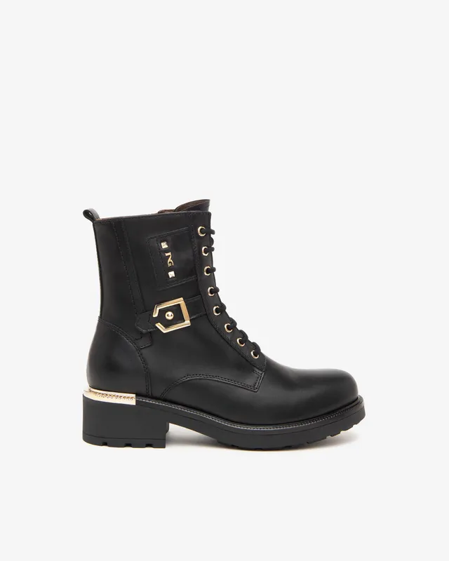 NeroGiardini Bottines bottines motardes femme en cuir hiver