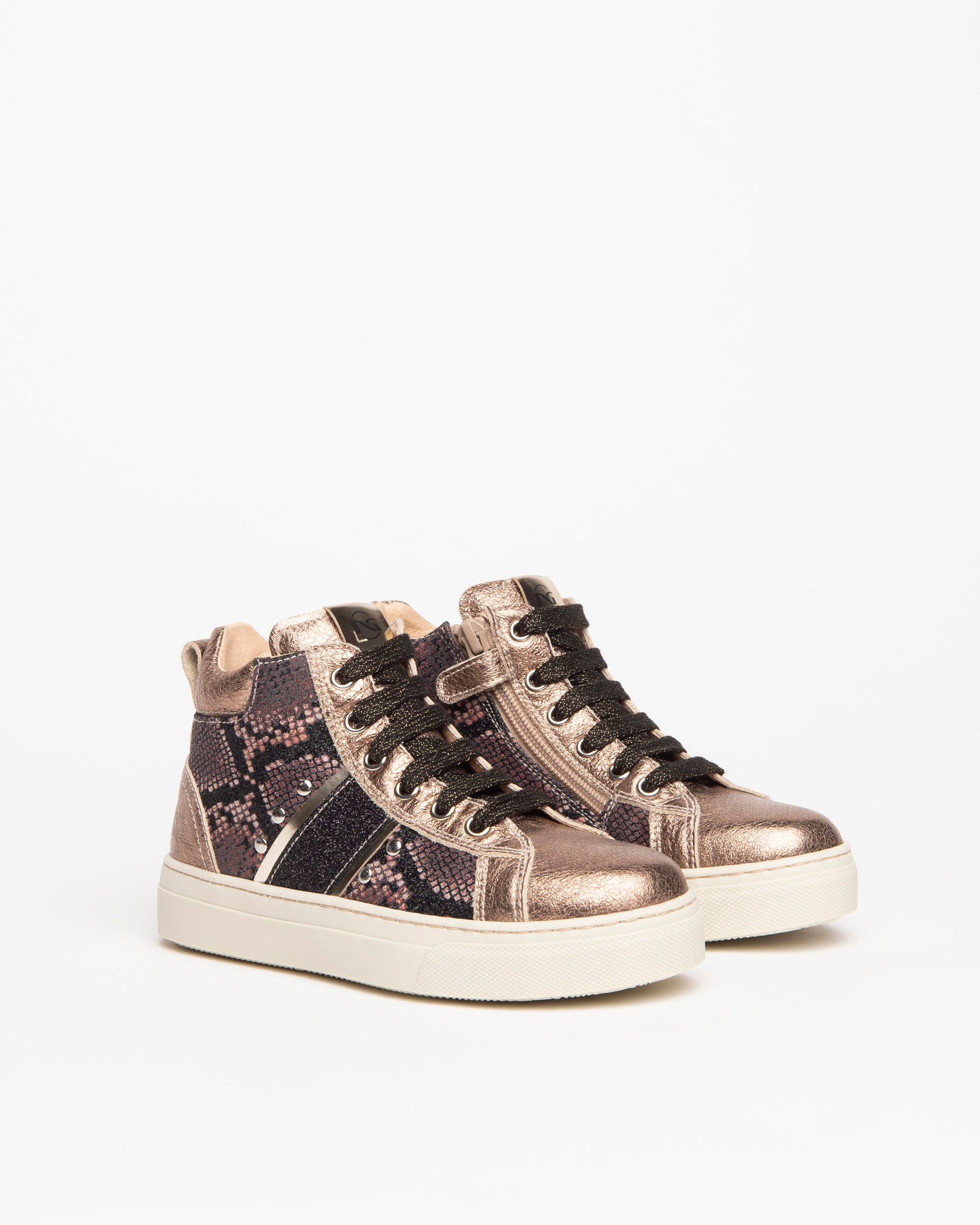 NeroGiardini Sneakers teens fille cuir lamé zip 31-39