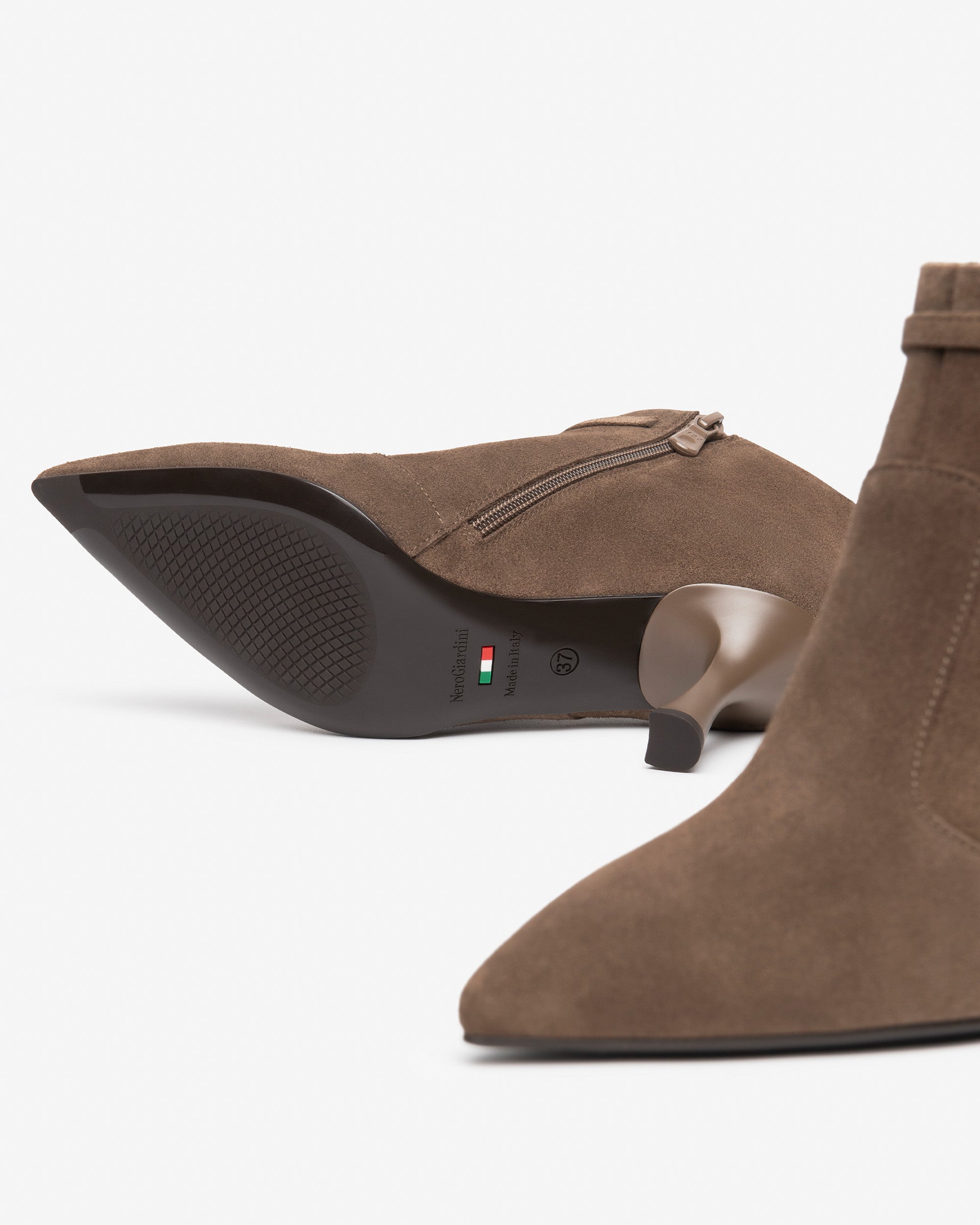 NeroGiardini Bottines Femme Daim Talon 75mm Zip