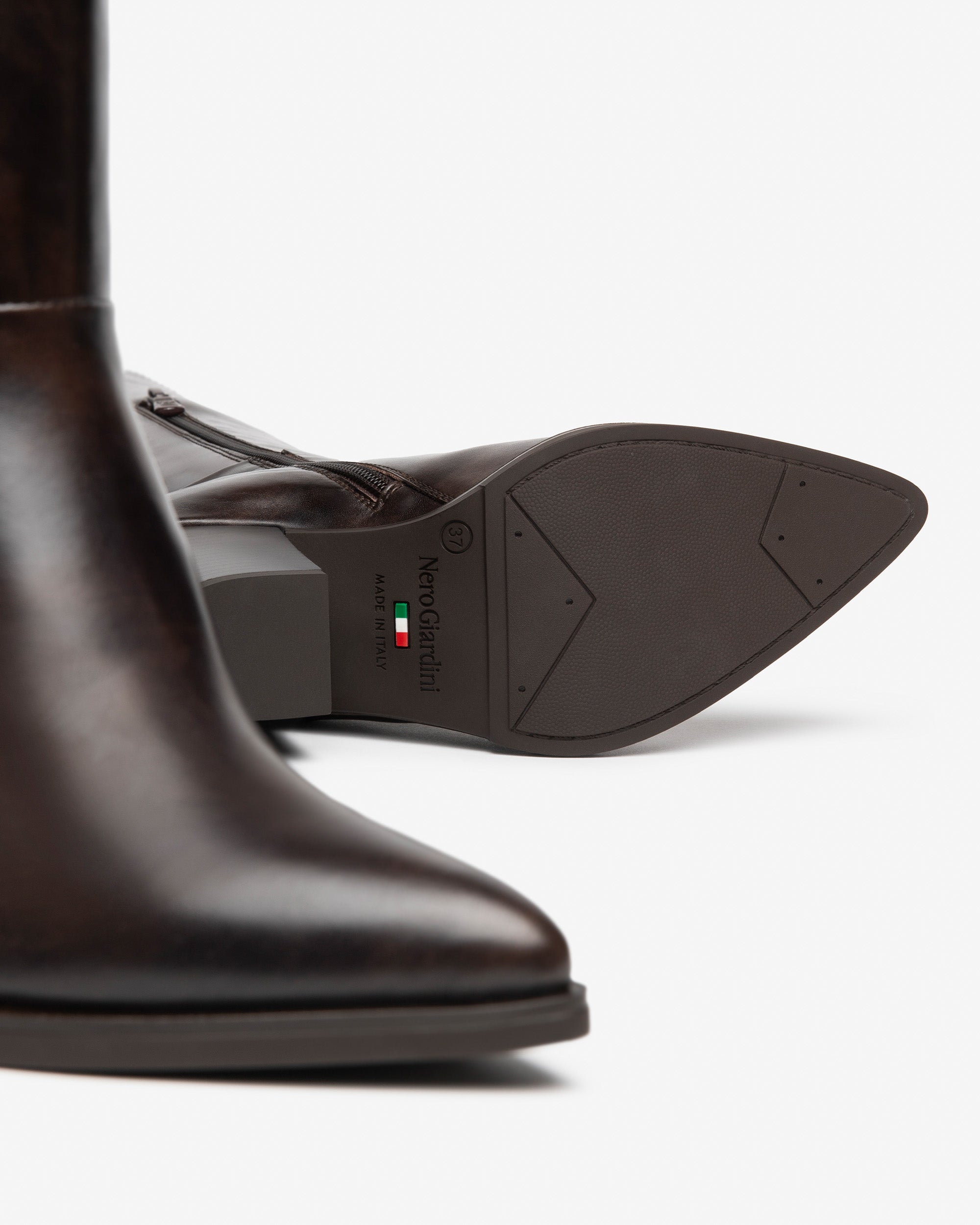 NeroGiardini Bottes Femme Cuir Western Talon 80 mm