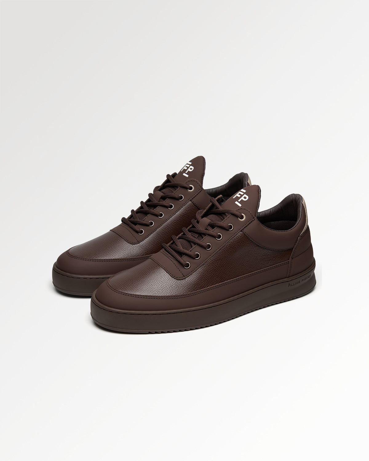Filling Pieces Low Top Tech baskets chocolat cuir