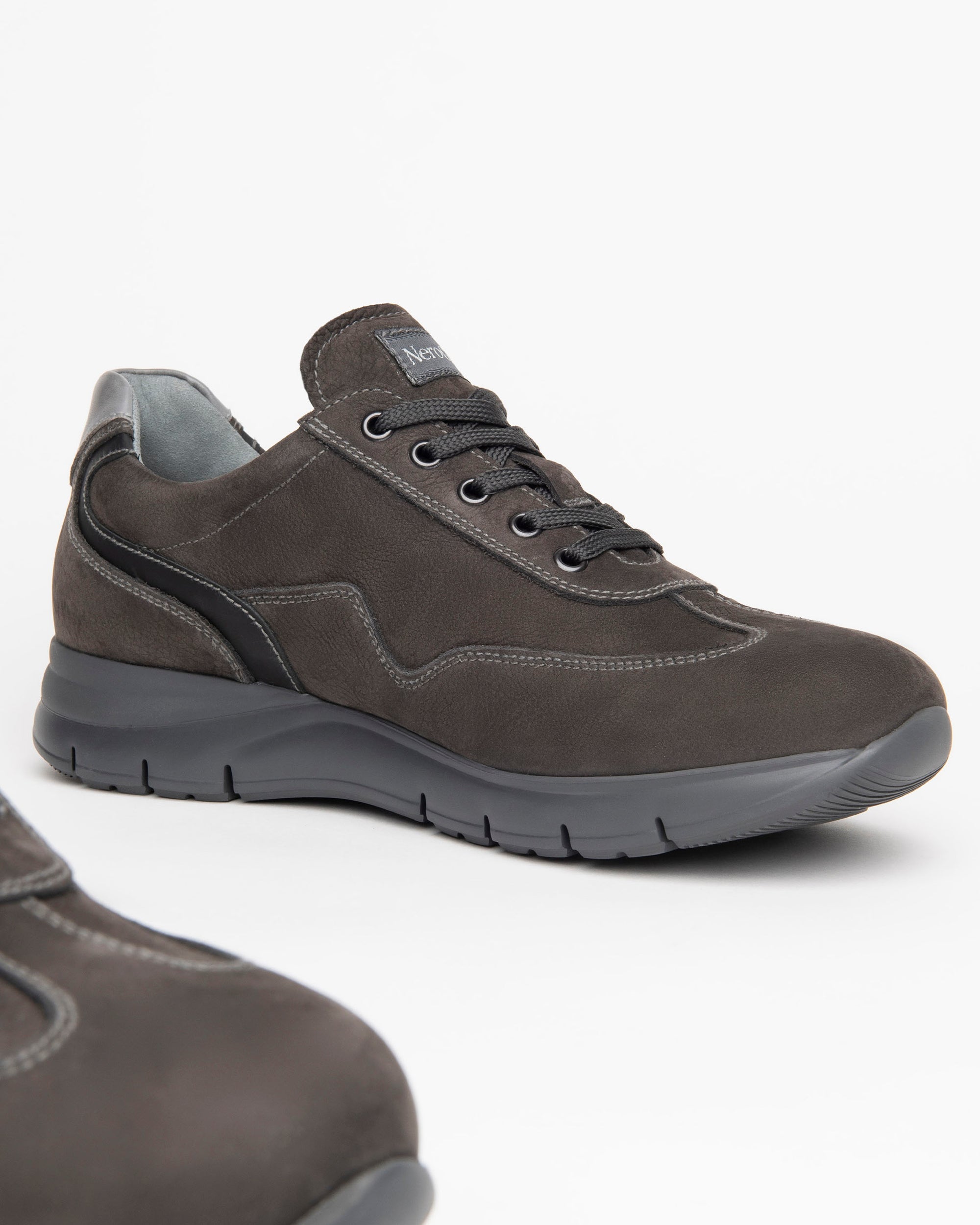 NeroGiardini Sneakers Basket Cuir Homme Nubuck Zip