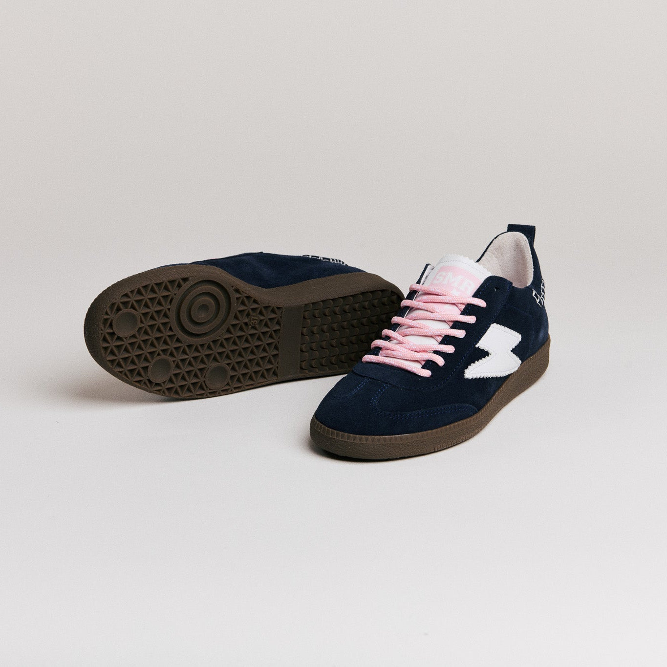 Semerdjian Ashley C388 baskets cuir bleu marine rose