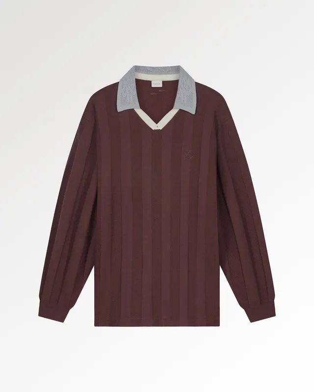 Filling Pieces Knit Football Jersey pull marron