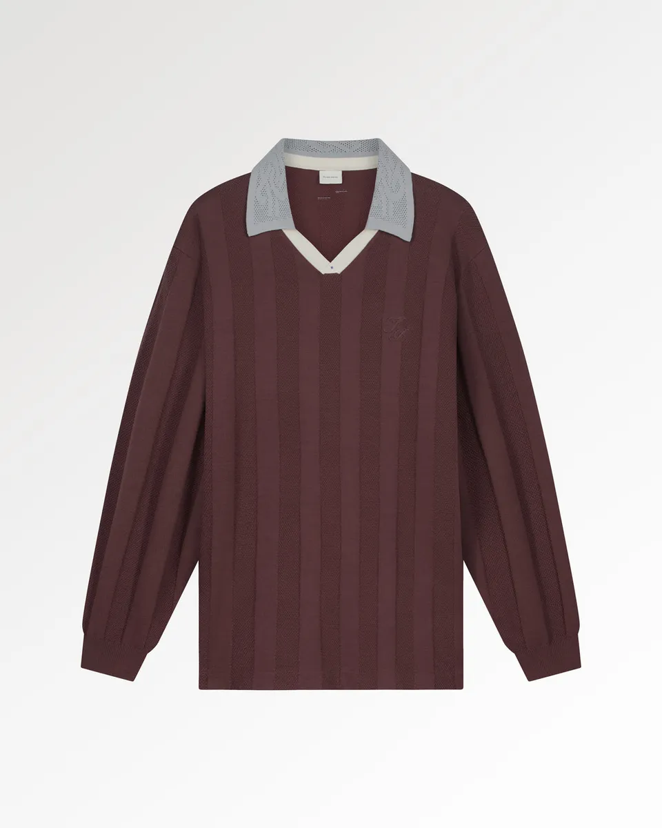 Filling Pieces Knit Football Jersey pull marron