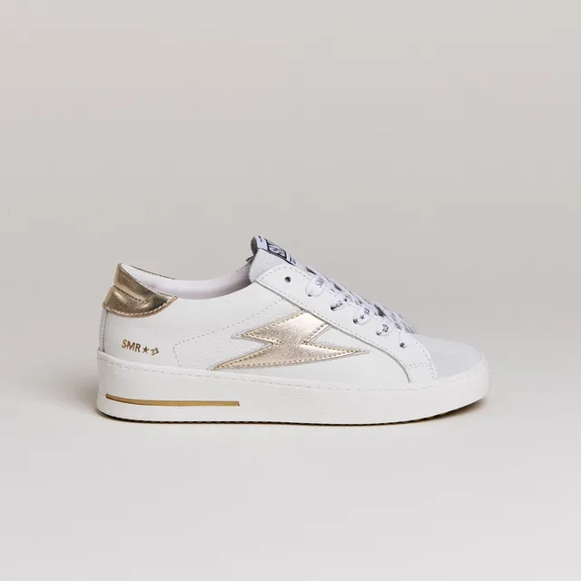 SMR Semerdjian Maya D601 basket cuir blanc or