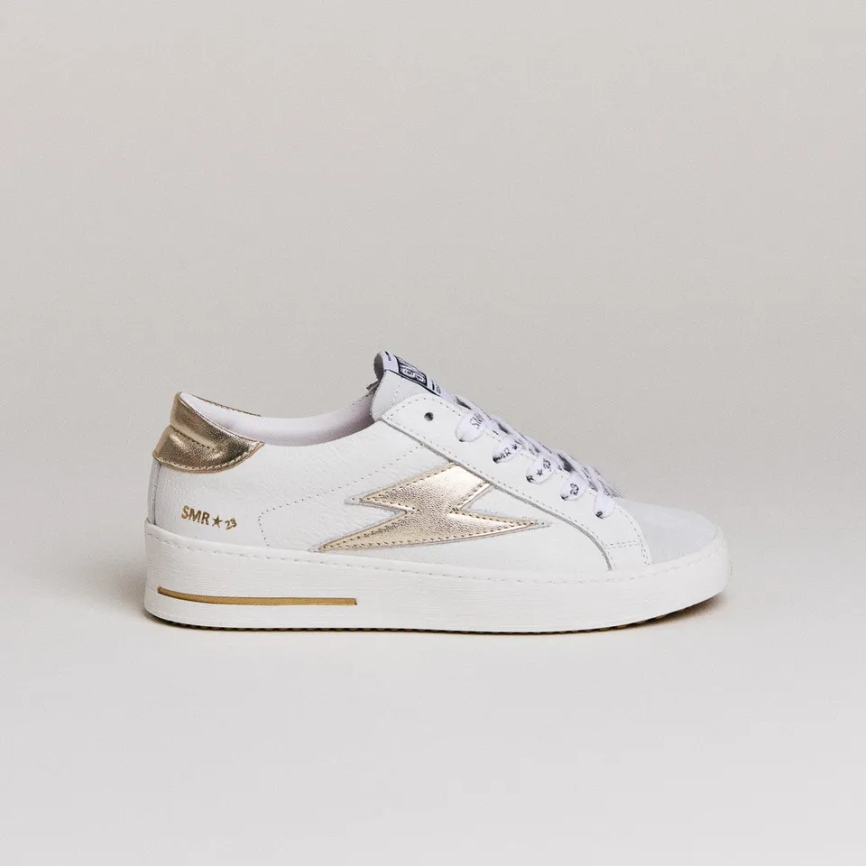 SMR Semerdjian Maya D601 basket cuir blanc or