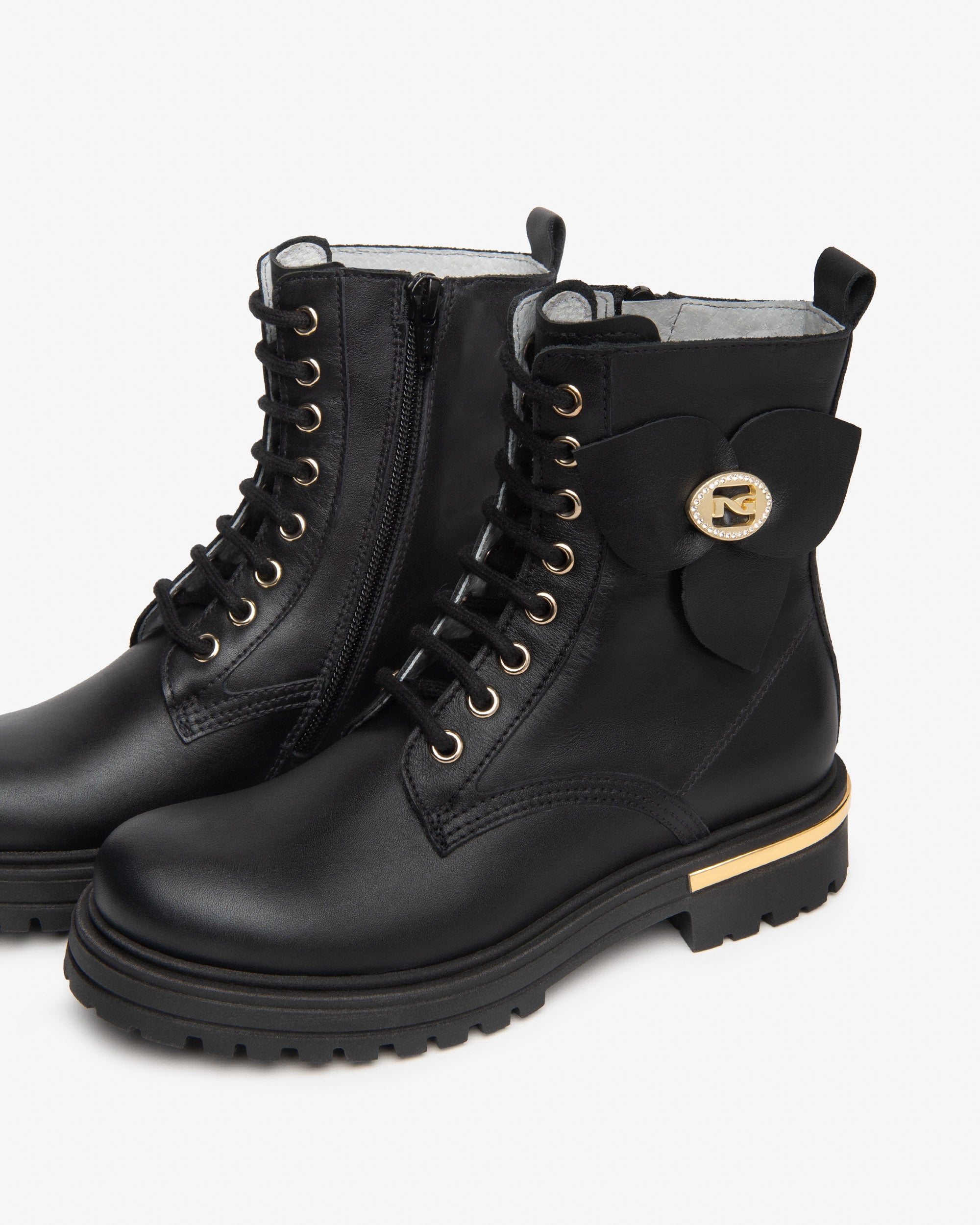 Nerogiardini Bottines Teen Fille Cuir Bottines Zip 35