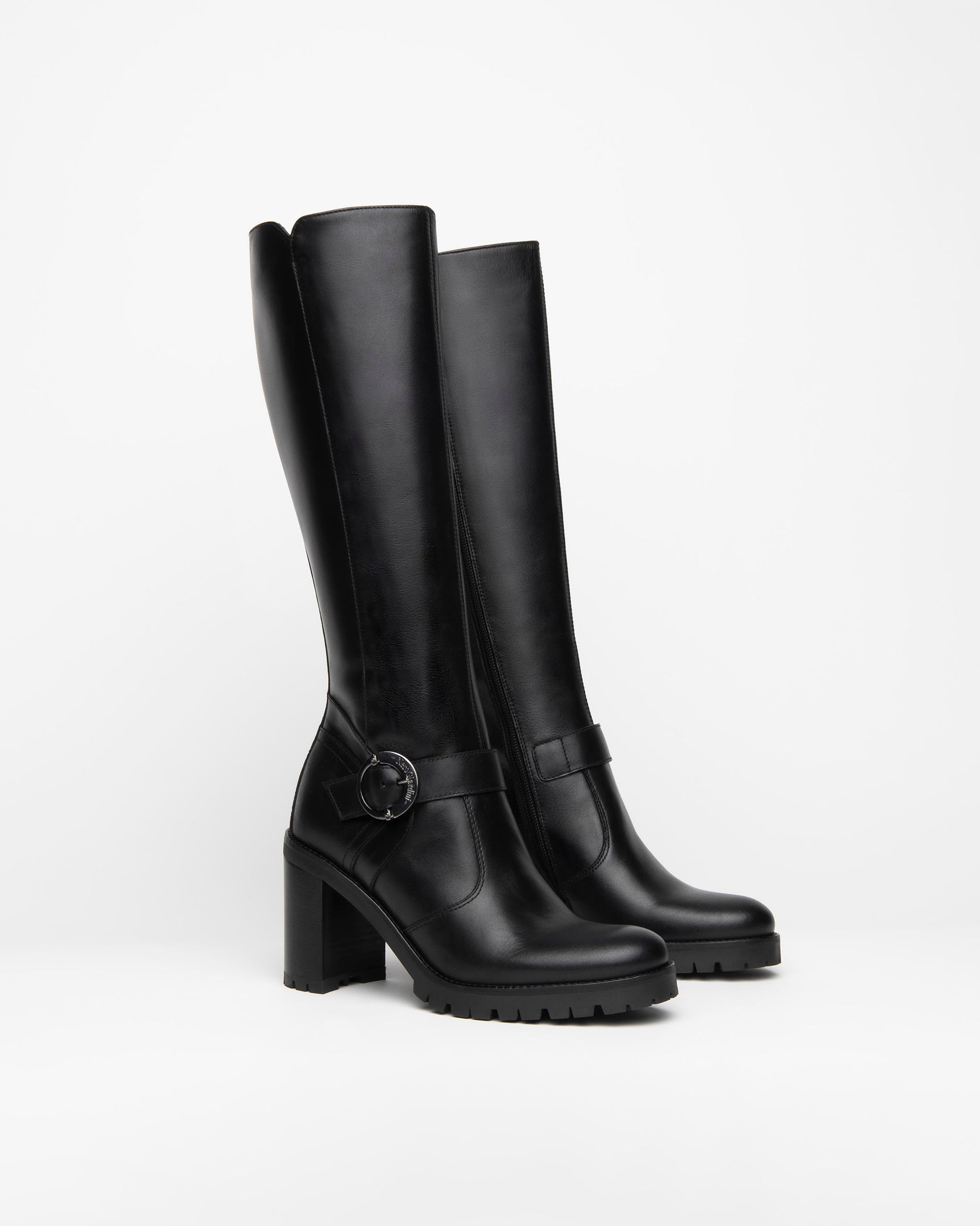 NeroGiardini Bottes femme cuir boucle talon 9 cm 38