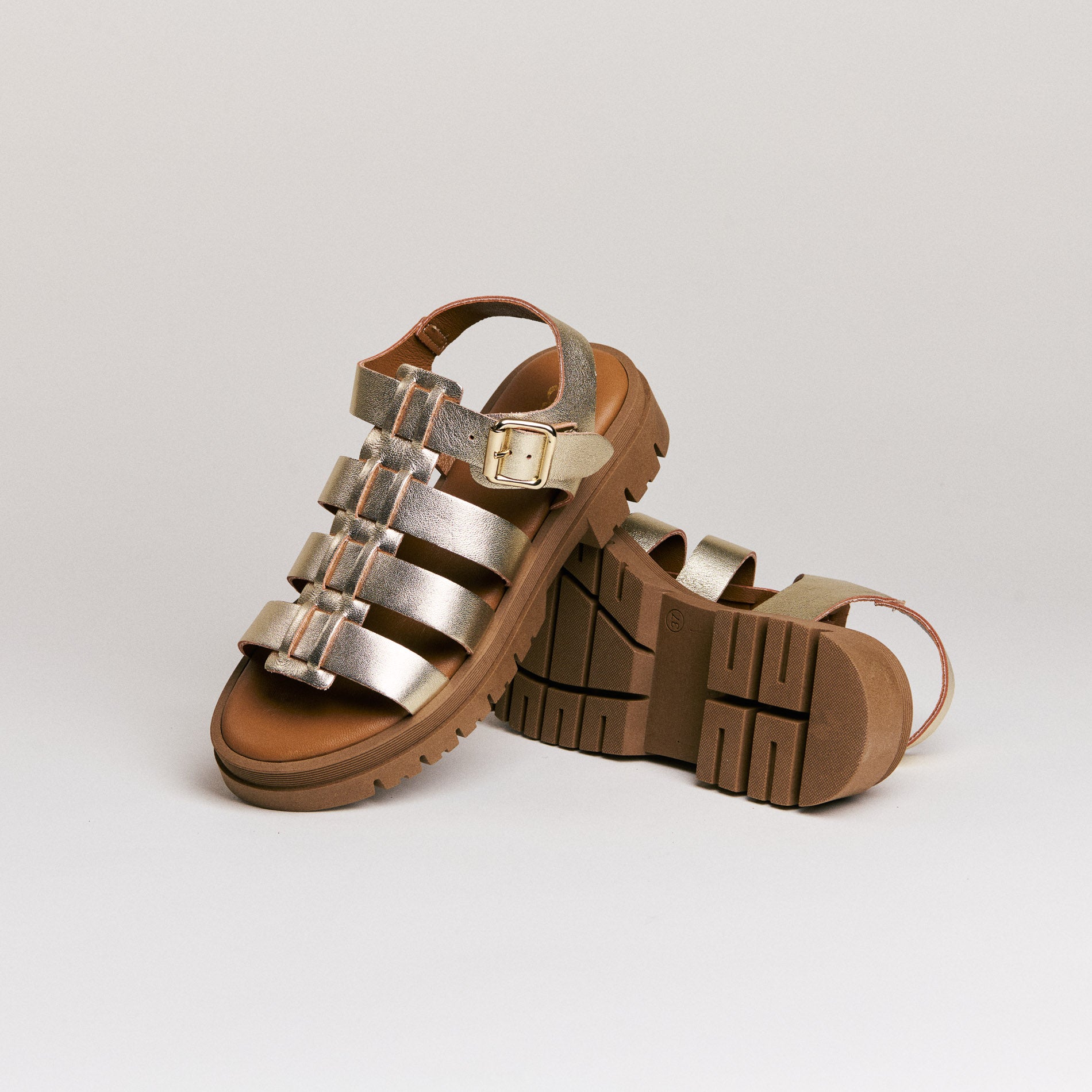 Semerdjian Delia Laminato Platino sandales cuir platine 4 cm