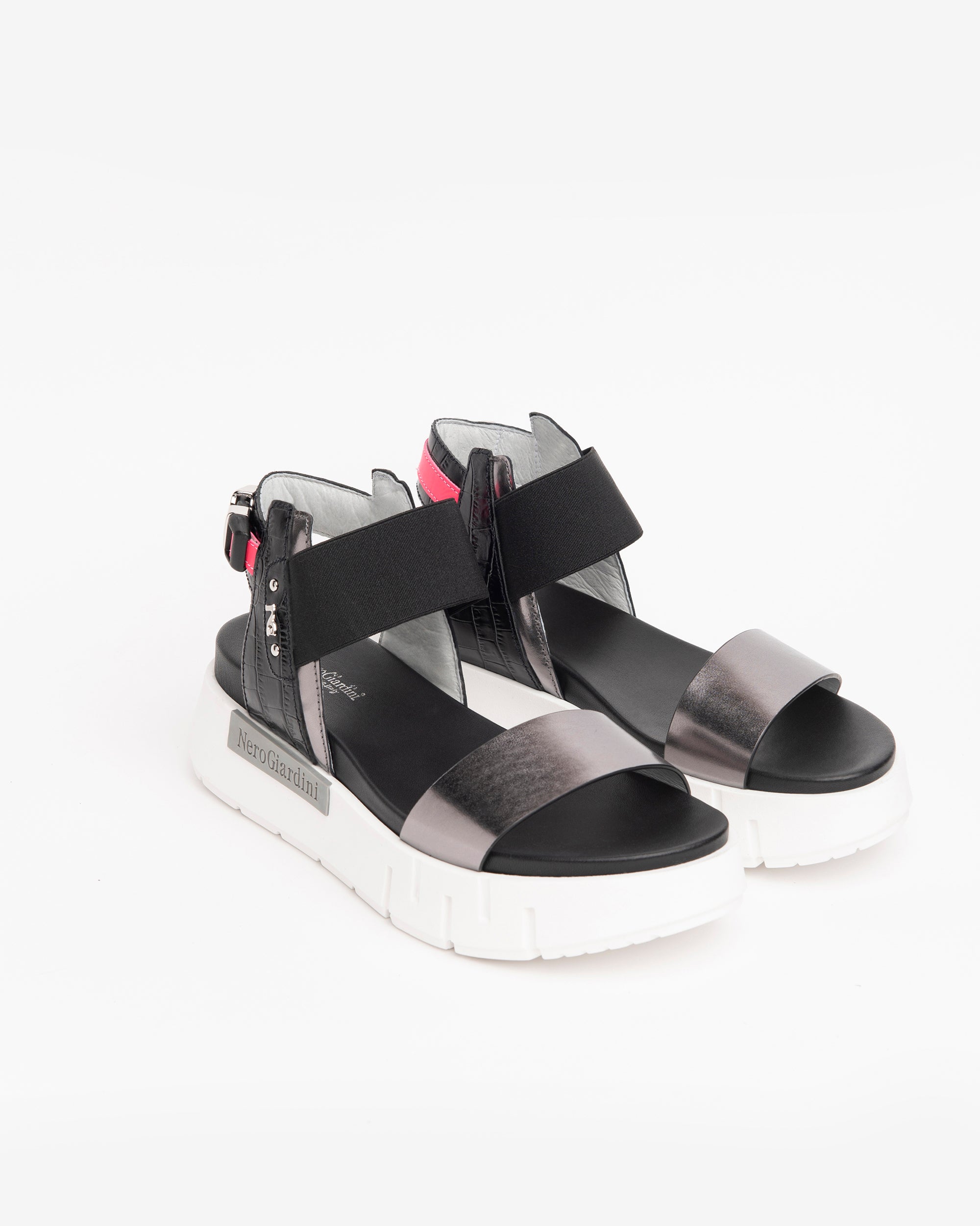 NeroGiardini Sandales Femme Cuir Miroir Croco 35-41
