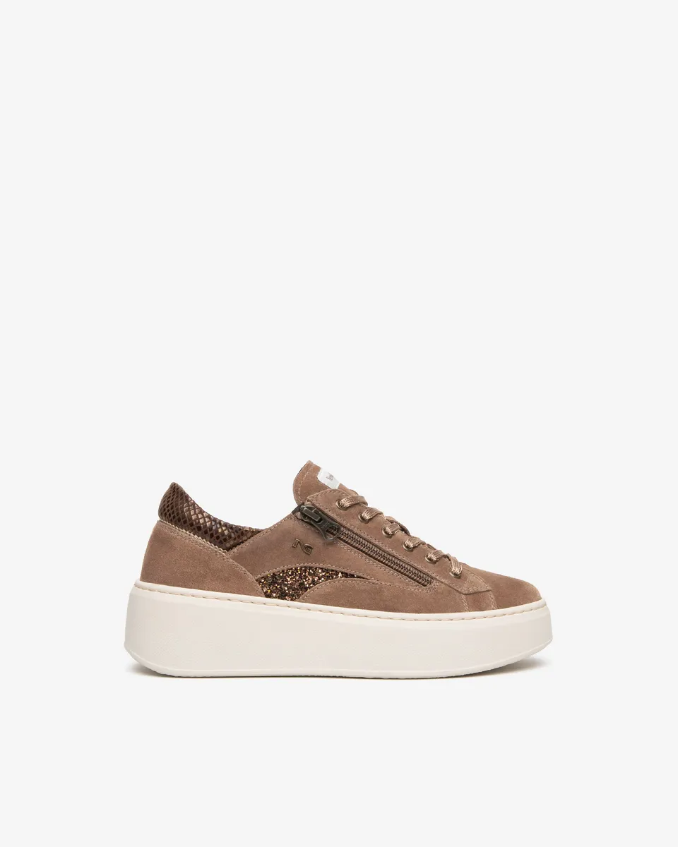 NeroGiardini Sneakers Femme Plateforme Daim Zip