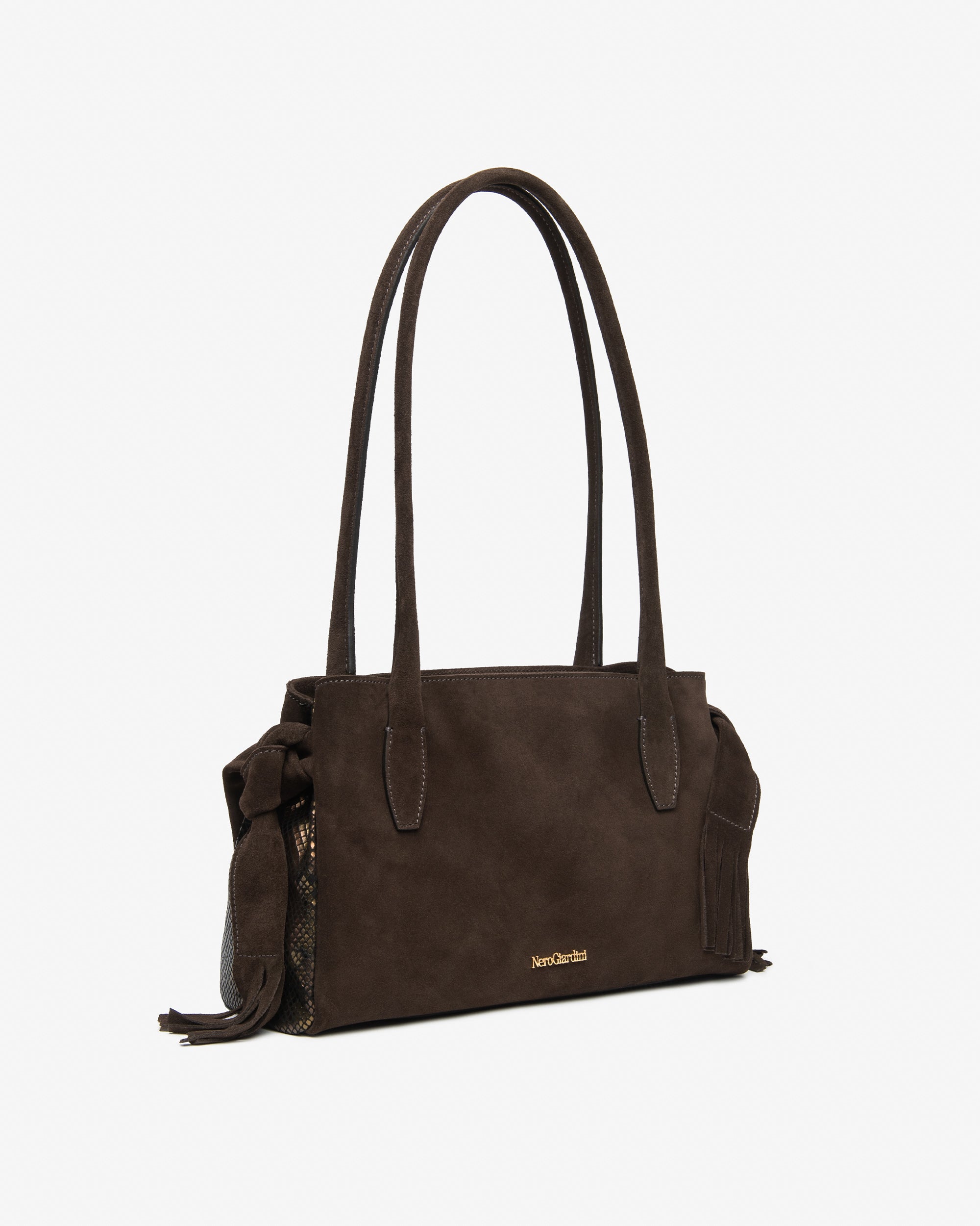 NeroGiardini Sac Bowling Femme Daim Franges