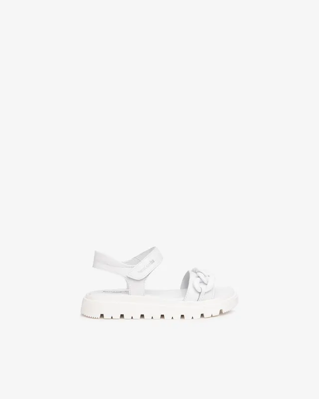 NeroGiardini Sandales Fille Cuir Chaîne Velcro