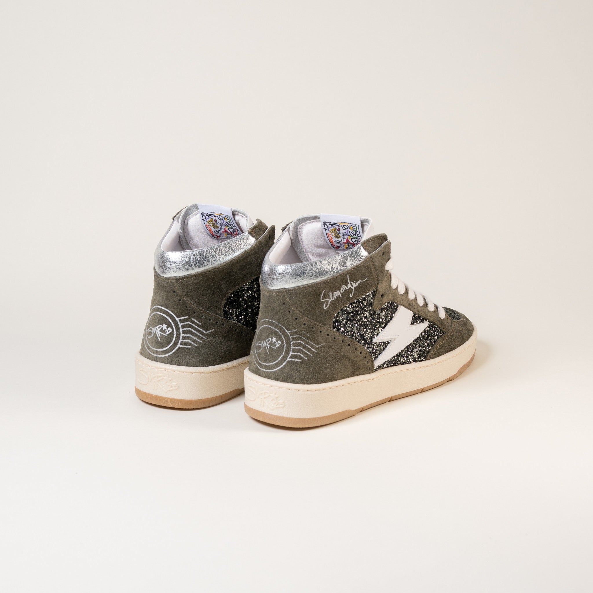 SMR Braga C227 baskets kaki et argent