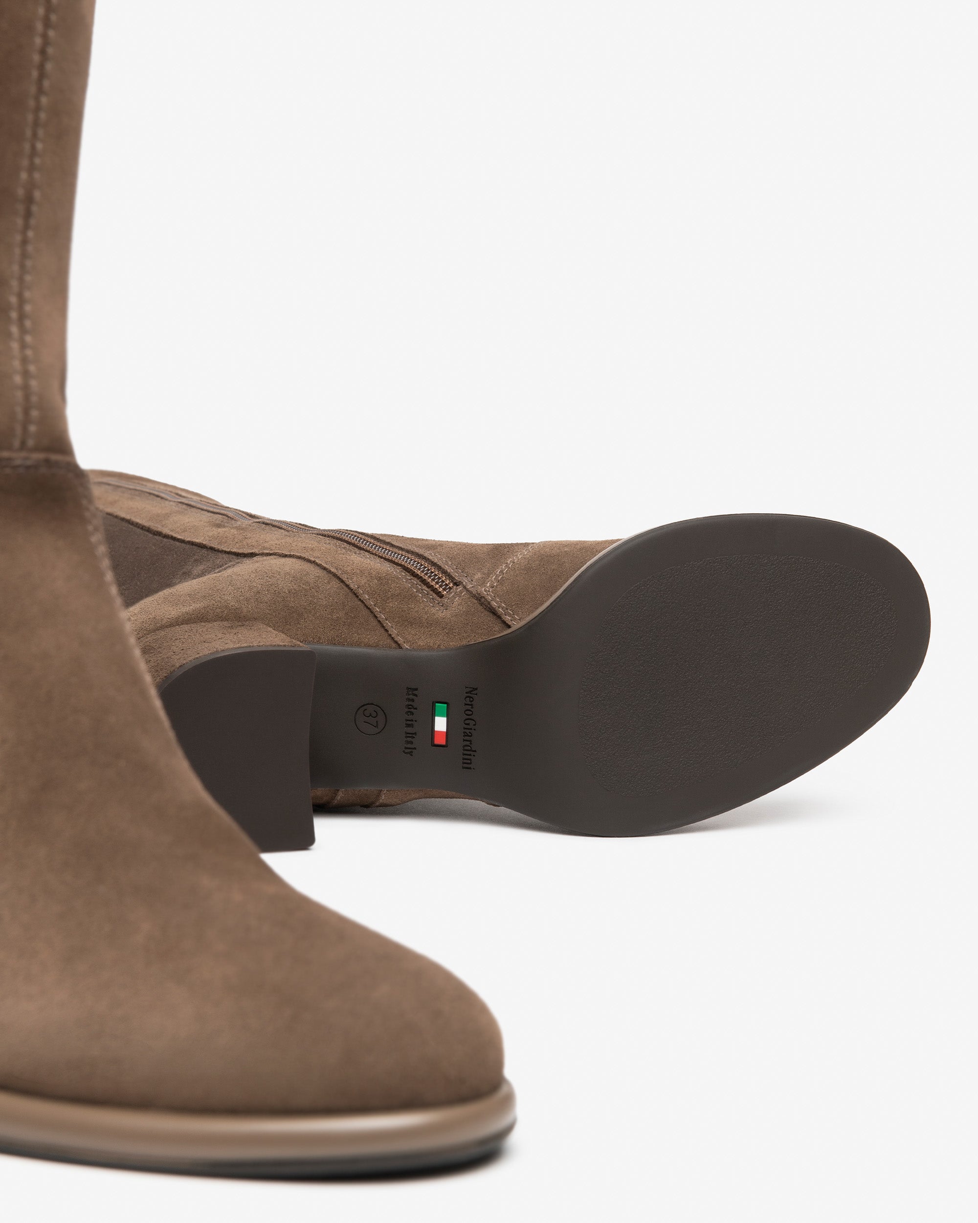 NeroGiardini Bottes Femme Daim Talon Bloc 60mm