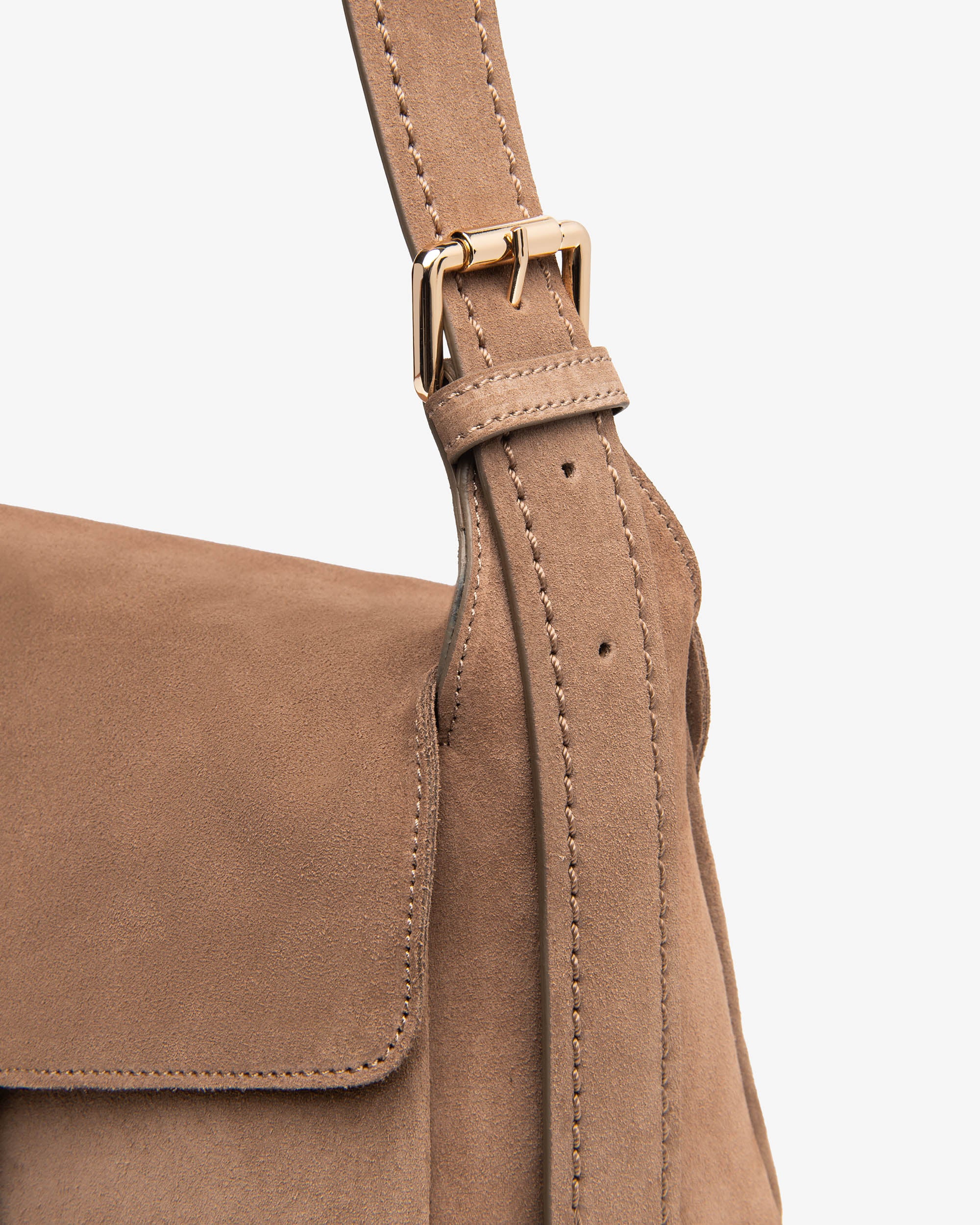Nerogiardini Sac Épaule Femme Cuir Daim Boucles Dorées