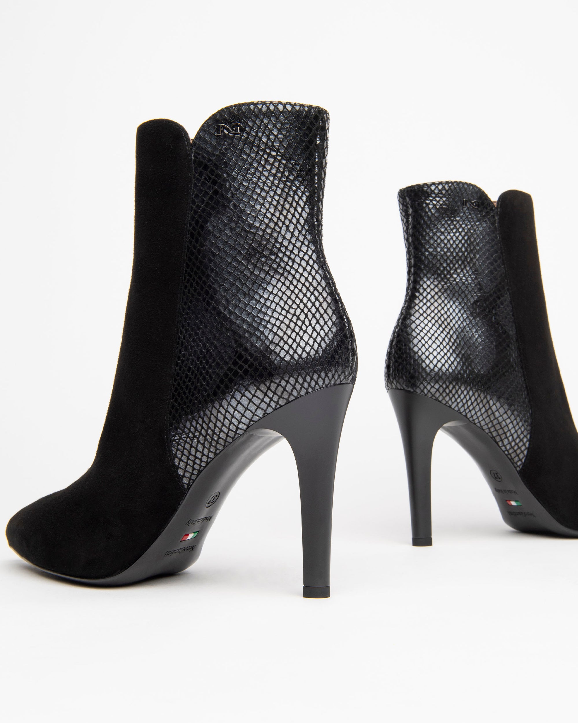NeroGiardini Bottines cuir velours femme talon 9,5 cm