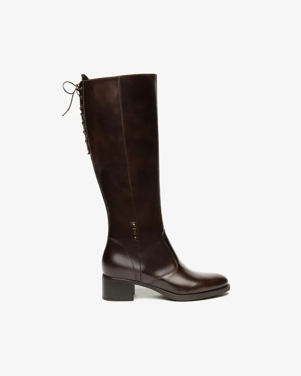 Nerogiardini Bottes Femme Cuir Laçage 40 mm