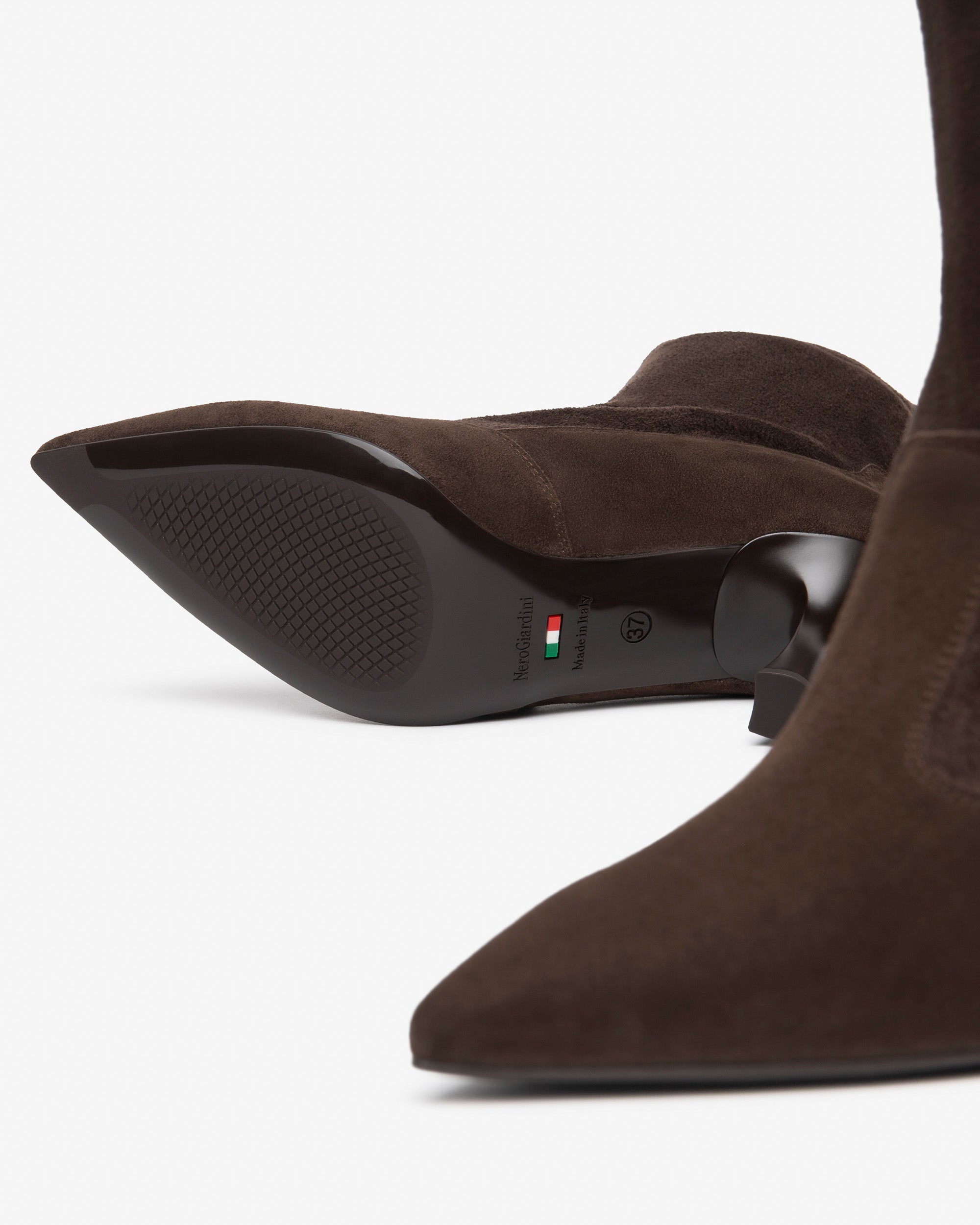 NeroGiardini Bottines Femme Daim Talon 75 mm Sans Zip