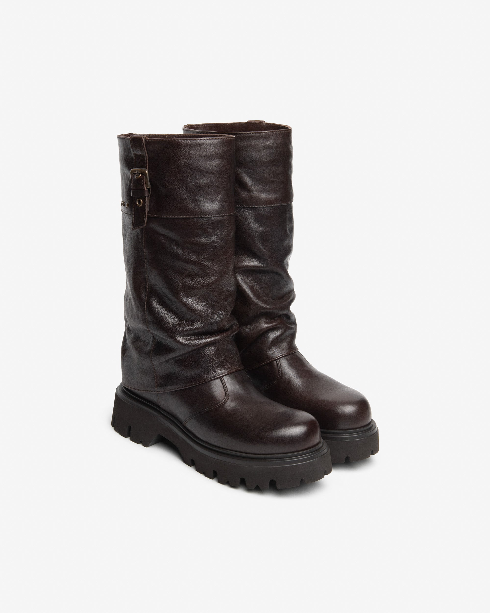 Nerogiardini Bottes Biker Femme Cuir Talon 55 mm