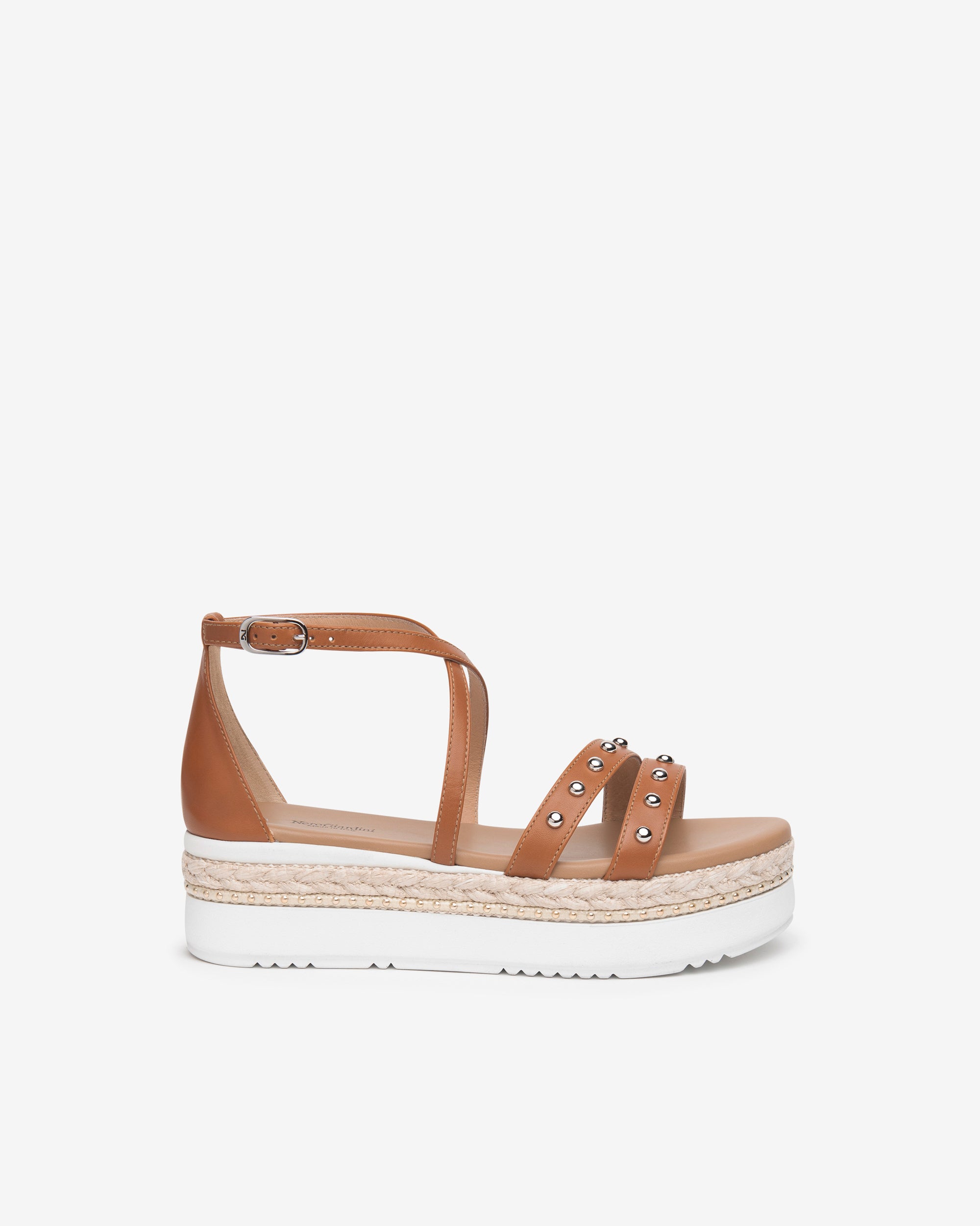 NeroGiardini Sandales Femme Cuir Plateforme 5cm Clous