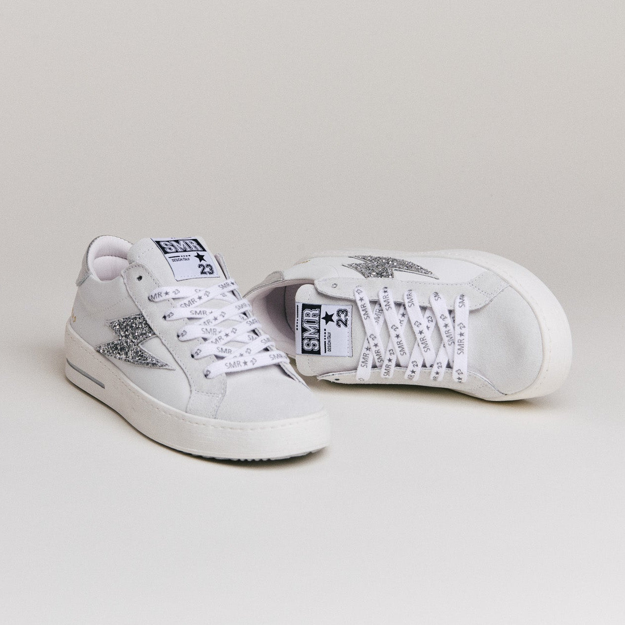 Semerdjian Maya D382 baskets cuir blanc argent