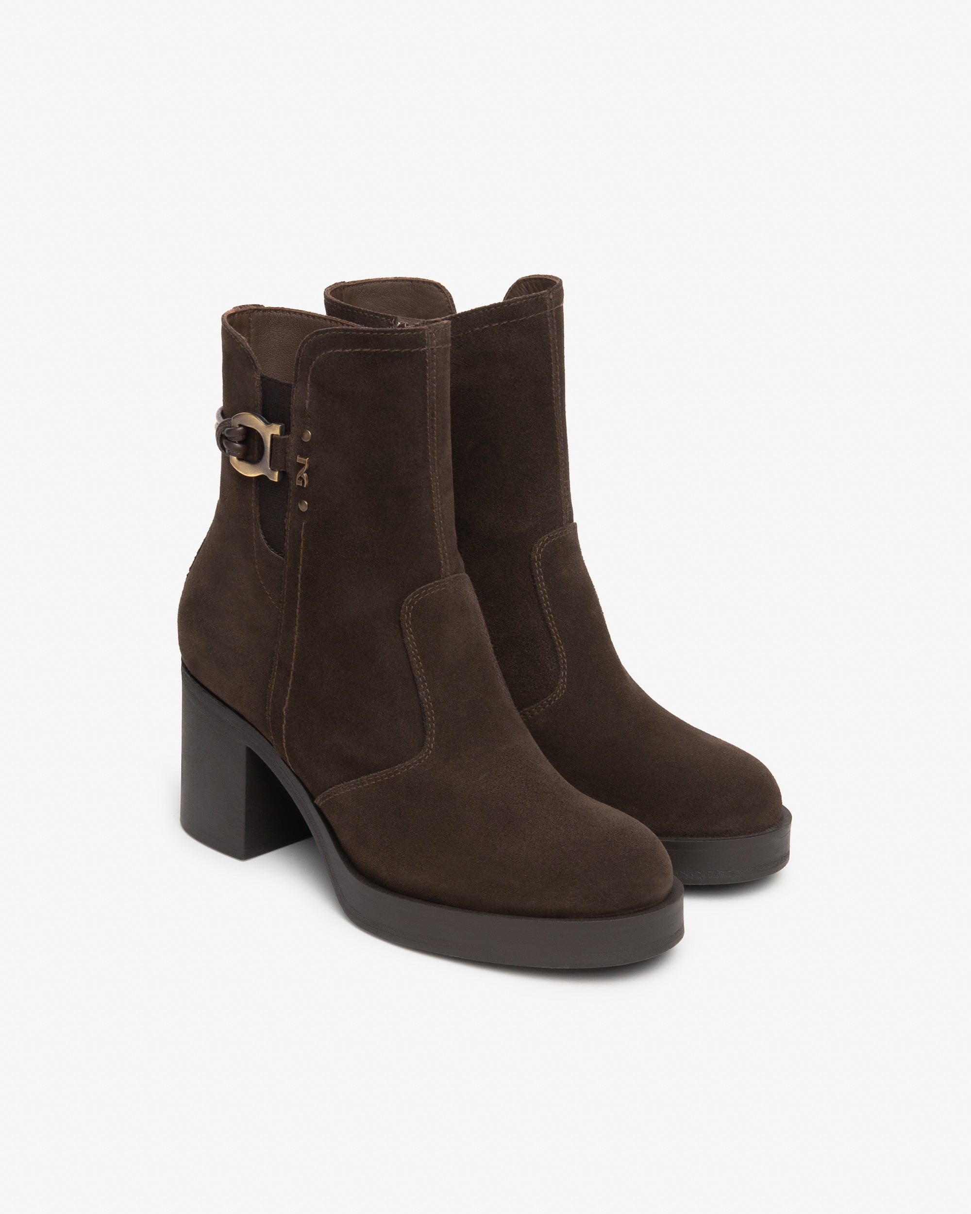 NeroGiardini Bottines Femme Daim Talon Bloc 75 mm