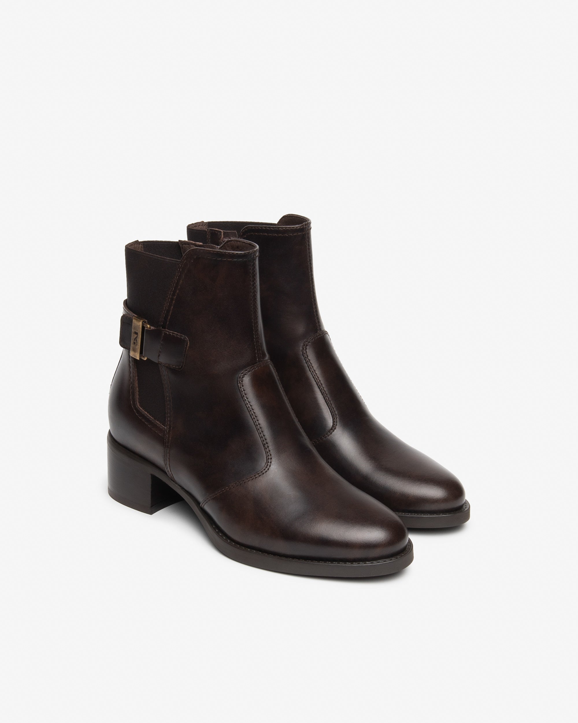 Nerogiardini Bottines Femme Cuir Tissu Talon 40 mm